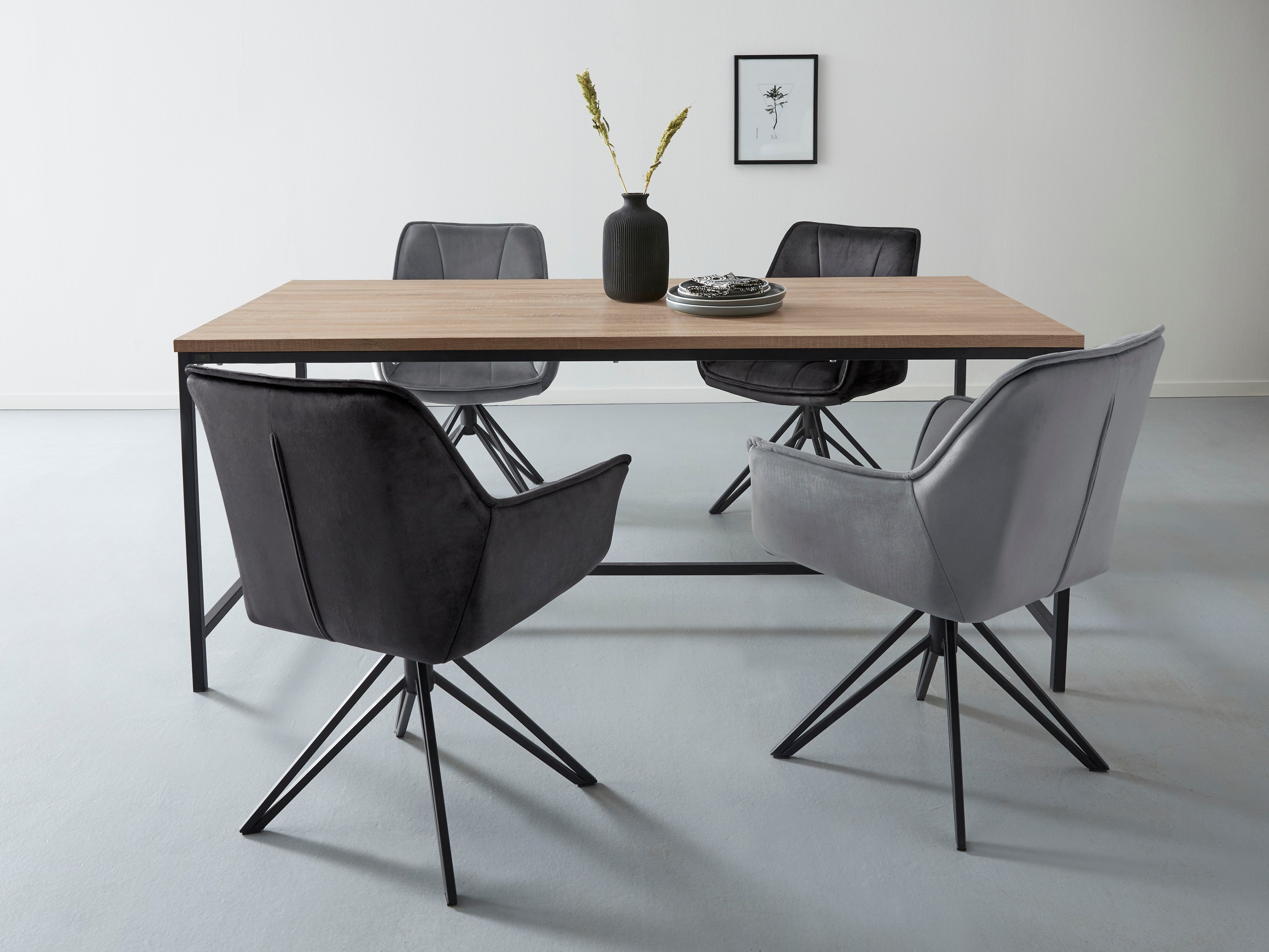 andas Esstisch "Vadum" 1 Stk. tlg. mit Tischplatte in einer Holzoptik und f günstig online kaufen