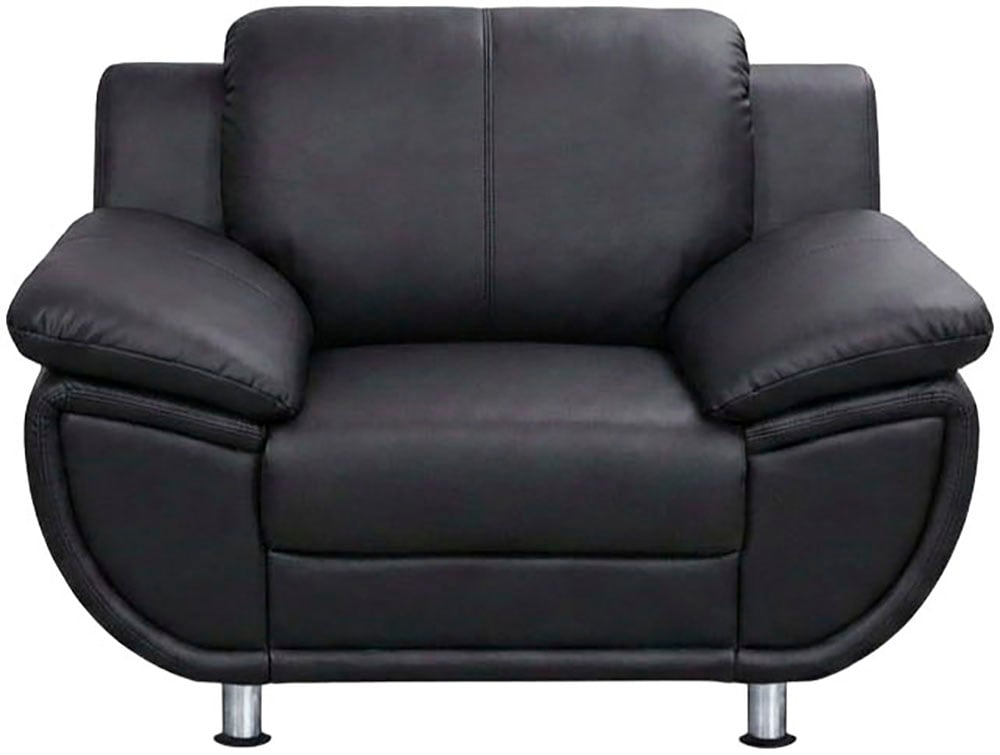 TRENDMANUFAKTUR Sessel "Rondo, Breite 121 cm, breite Armlehnen, Füße chromfarben" Big-Sessel wahlweise mit Federkern, bequem