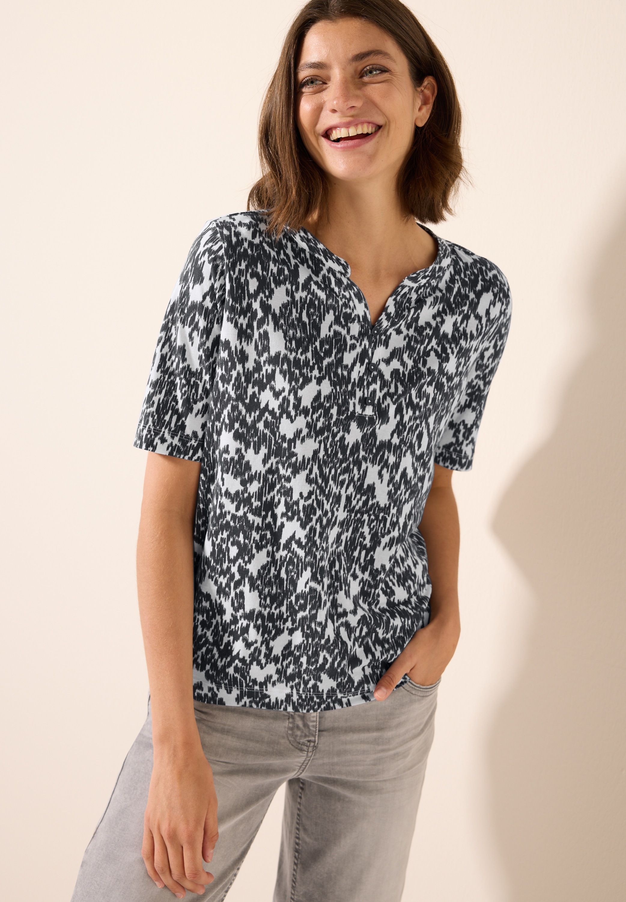 Cecil T-Shirt, im Tunika-Look und und mit Minimal-Print günstig online kaufen