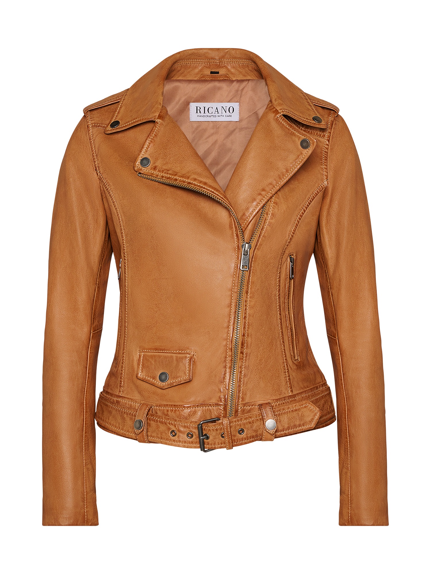 RICANO Bikerjacke "Lederjacke Maja" Handgefertigt aus echtem Leder