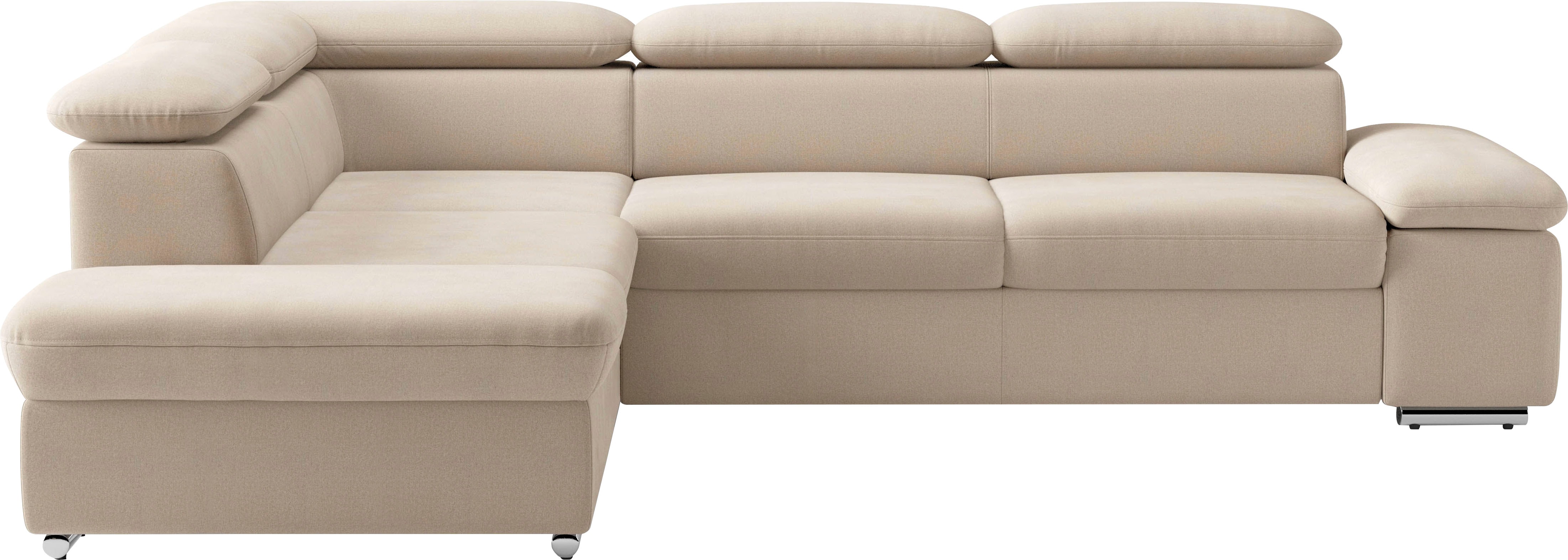 sit&more Ecksofa "Valantine L-Form, B: 272 cm, Armteilverstellung, Kopfteilverstellung" optional Schlaffunktion, Komfortsofa, modern