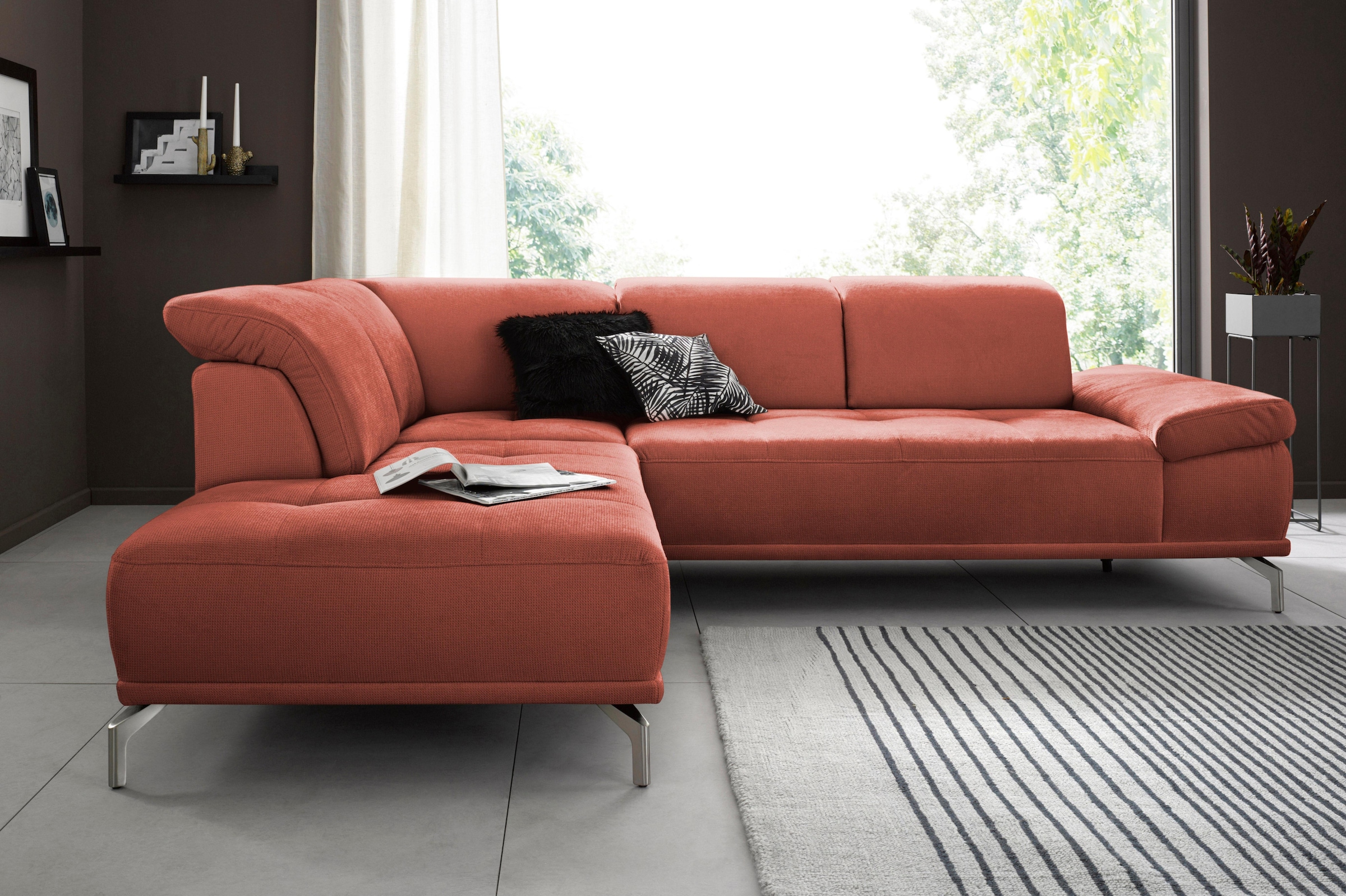 OTTO home Ecksofa "Caluna" Inkl.Sitztiefenverstellung, wahlweise mit Kopf- und Armteilverstellung