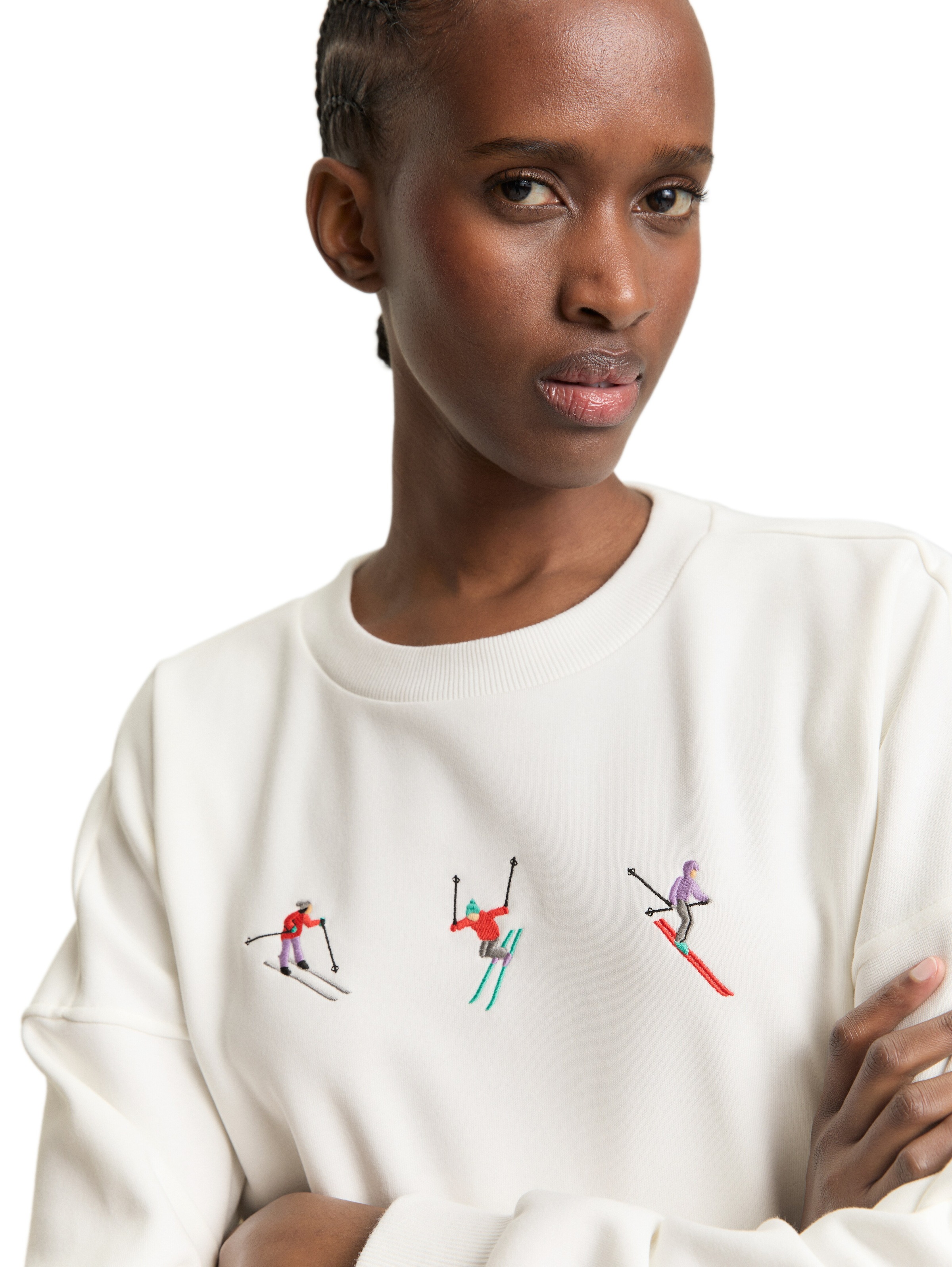 Thumbnail - TOM TAILOR Denim Sweatshirt, Rundhals, bequeme Passform, bedruckt