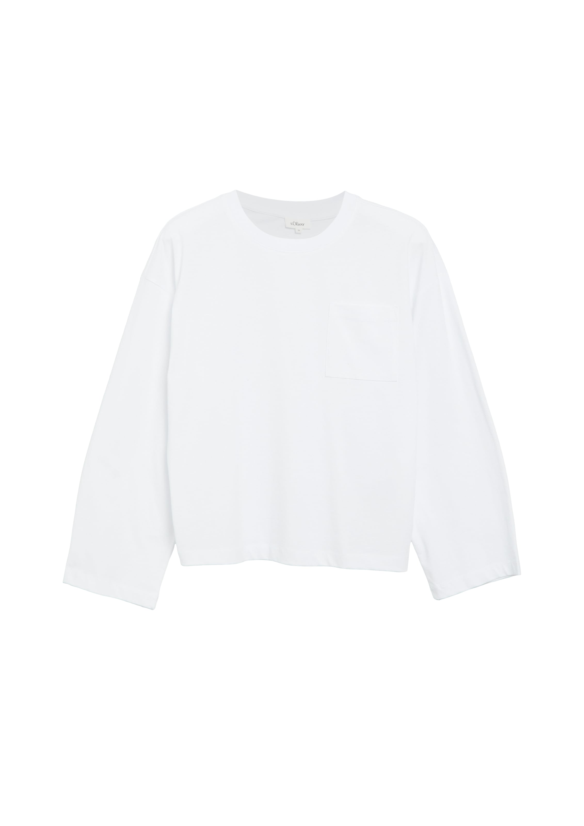 s.Oliver Rundhalsshirt Langarmshirt / Sweatshirt mit Brusttasche / Weite Arme