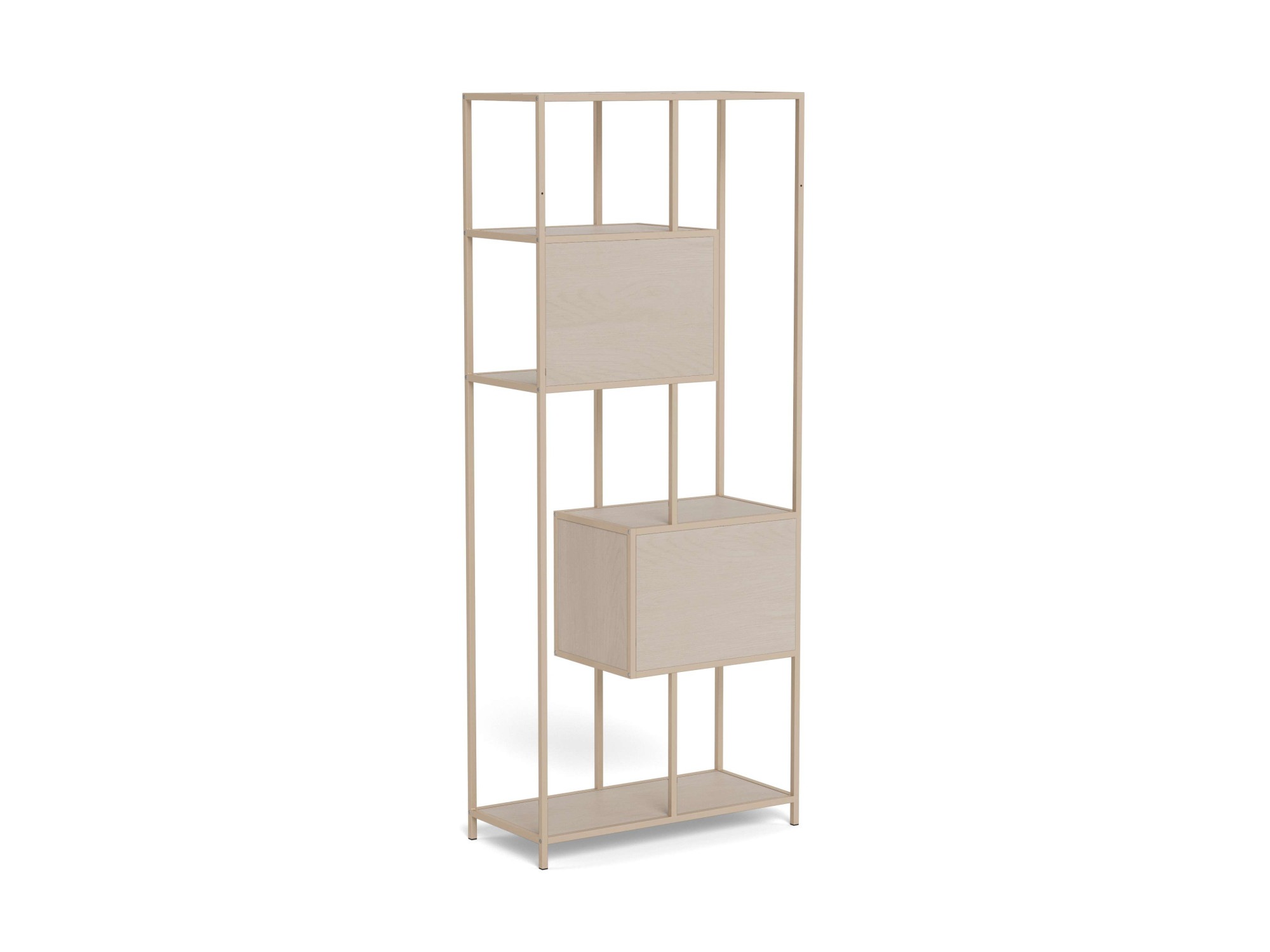 ACTONA GROUP Regal »Seaford, Standregal, Regal, Raumteiler« 77x35x185 cm,  schwarzer Stahlrahmen, 2 Schubladen, Wendemodul, Breite 77 cm