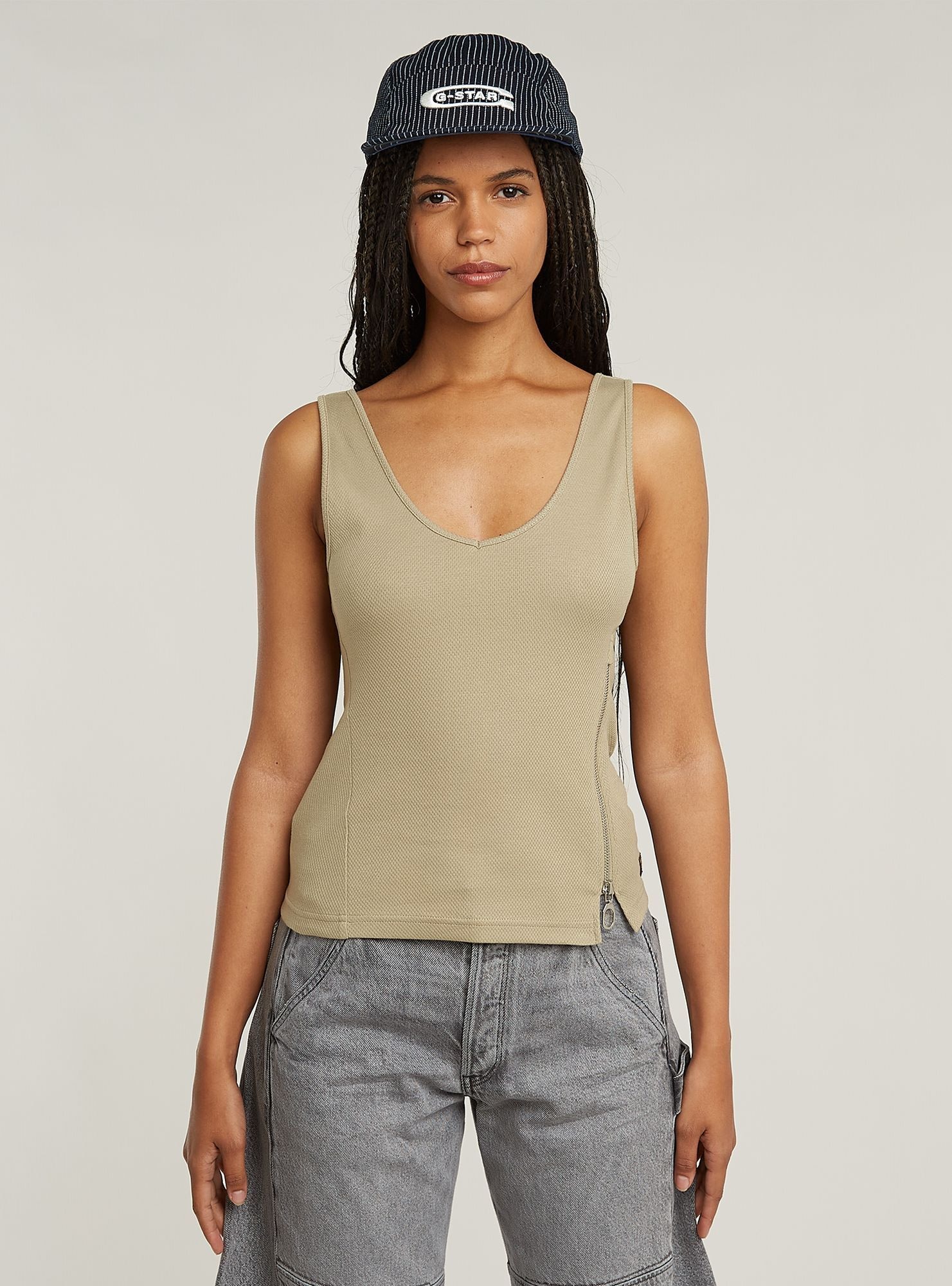 G-STAR T-Shirt "Asymmetrical Zip Slim Tanktop" günstig online kaufen