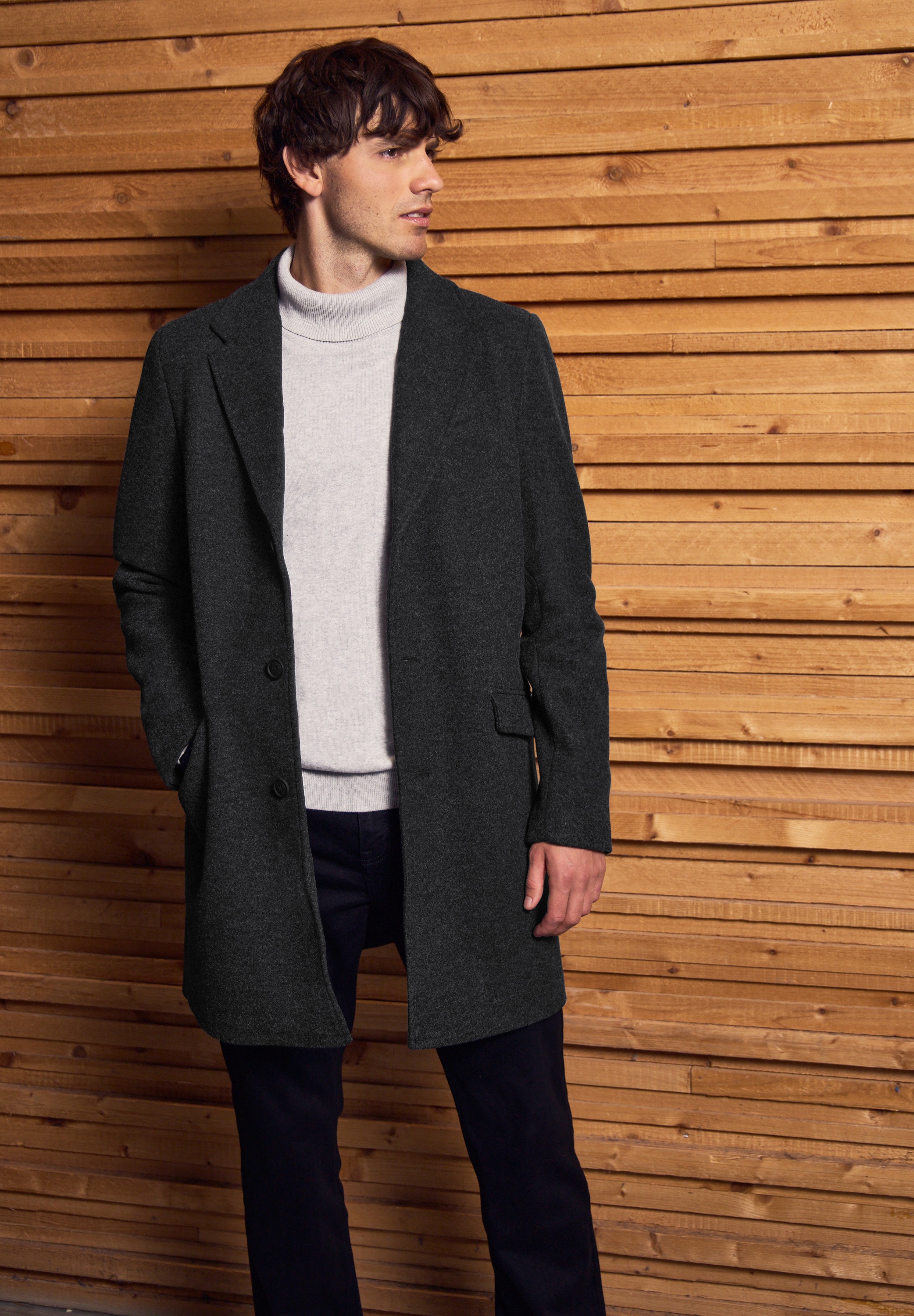 STREET ONE MEN Wintermantel mit Reverskragen