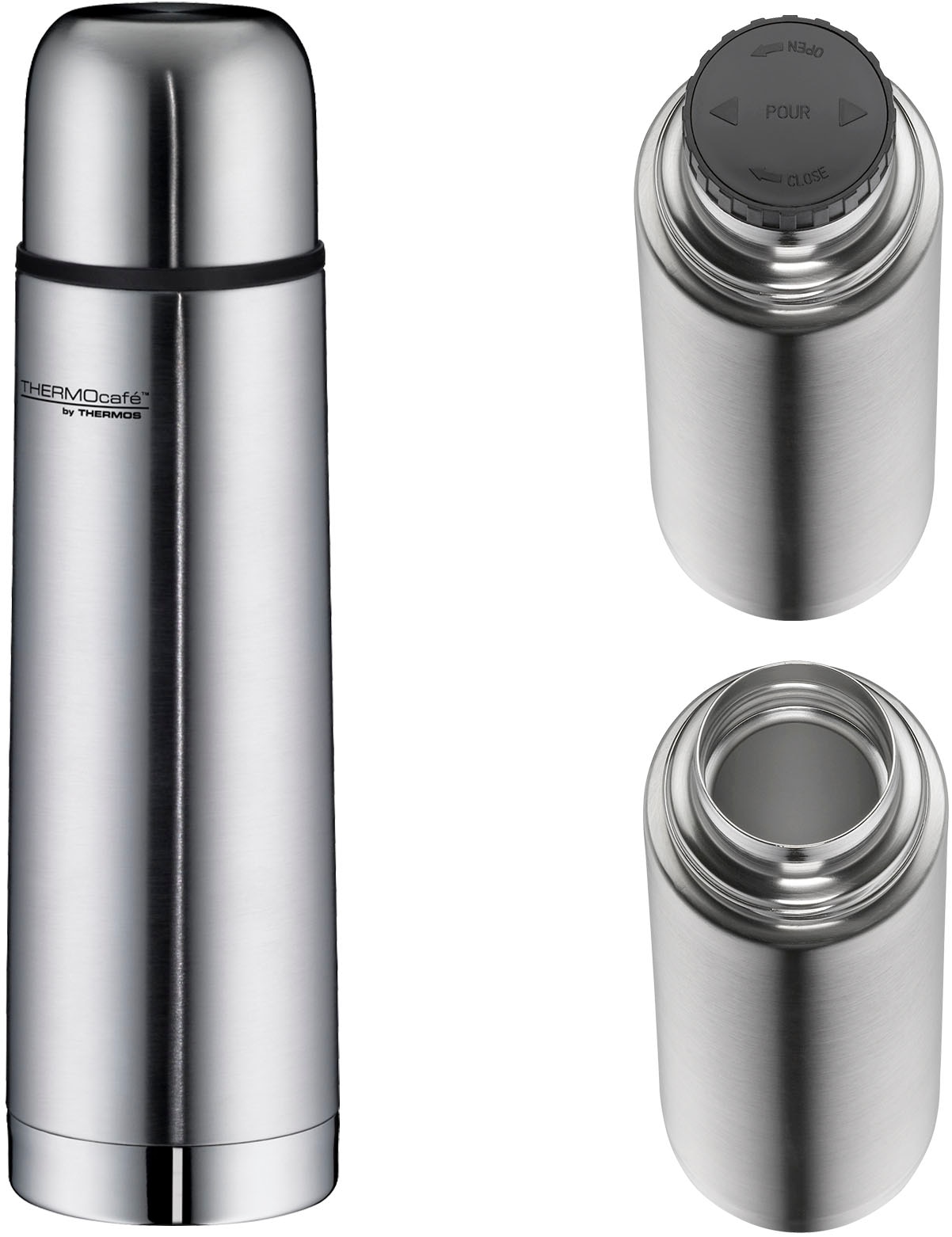 THERMOcafé Isolierflasche »TC EVERYDAY, Edelstahlkörper, spülmaschinenfest« mit Twist & Pour Lid und Trinkbecher (nicht isoliert)