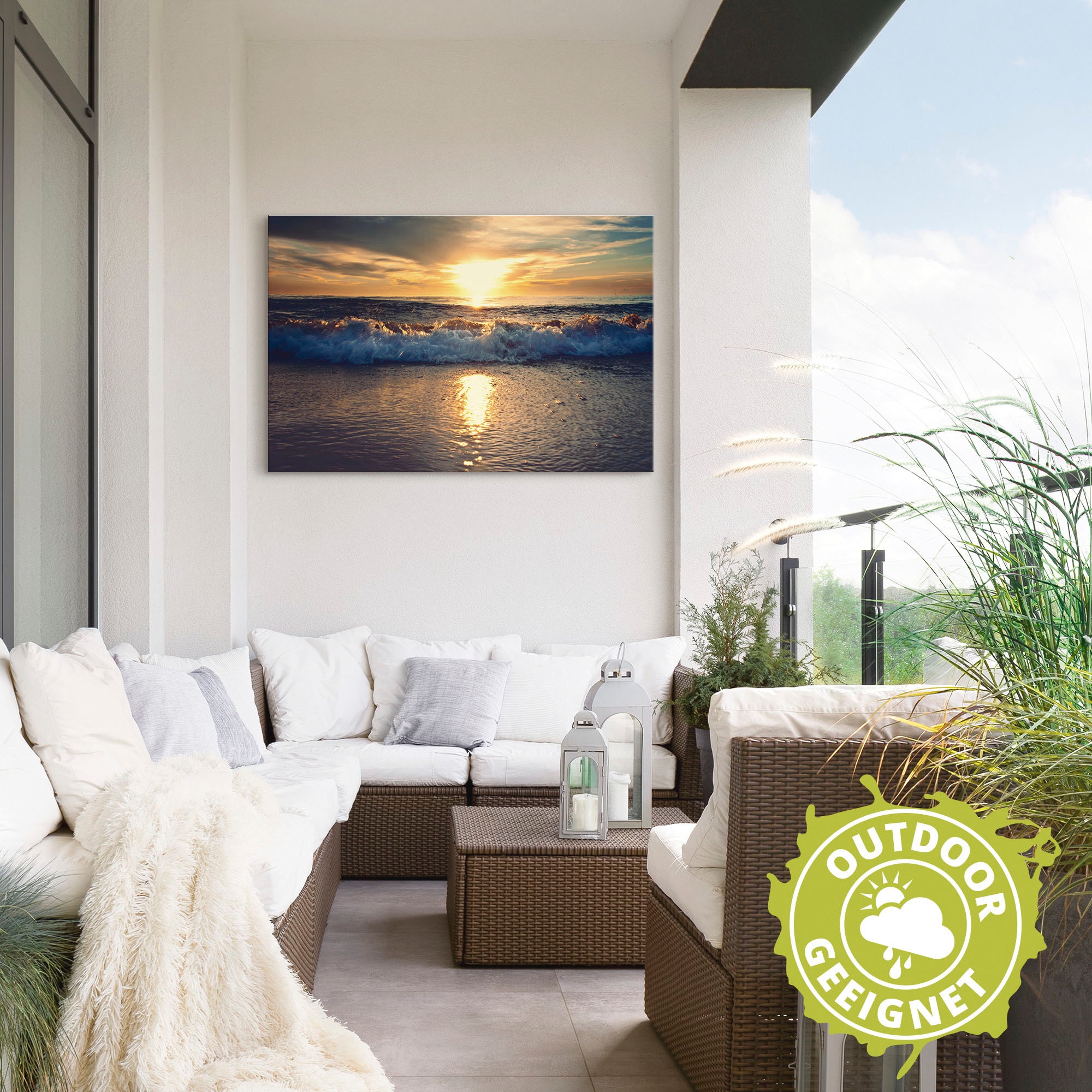 Artland Wandbild »Sonnenuntergang am Meer«, Gewässer, (1 St.), als Alubild, Outdoorbild, Leinwandbild in verschied. Größen