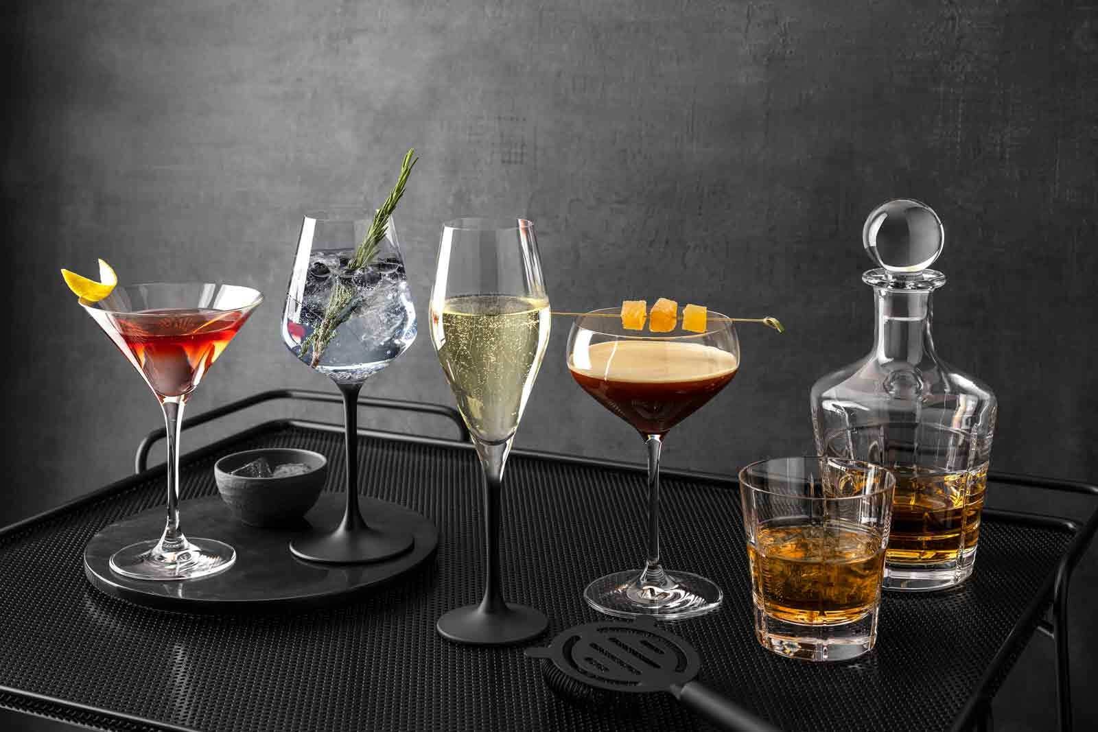 Villeroy & Boch Rotweinglas »Rotweingläser Manufacture Rock 470 ml 4er Set schwarz-transparent«
