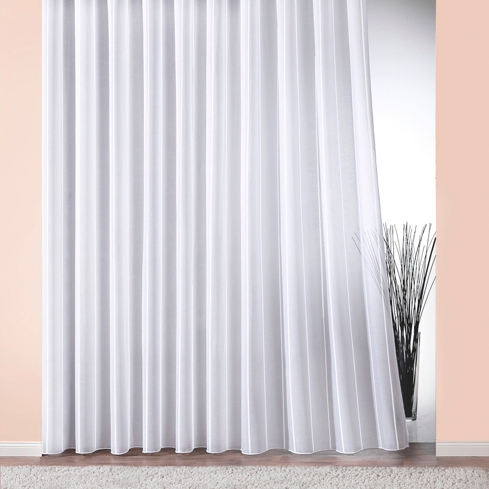 Weckbrodt Gardine "Athen" Smokband 1 Stk. tlg. Webgardine, halbtransparent, günstig online kaufen