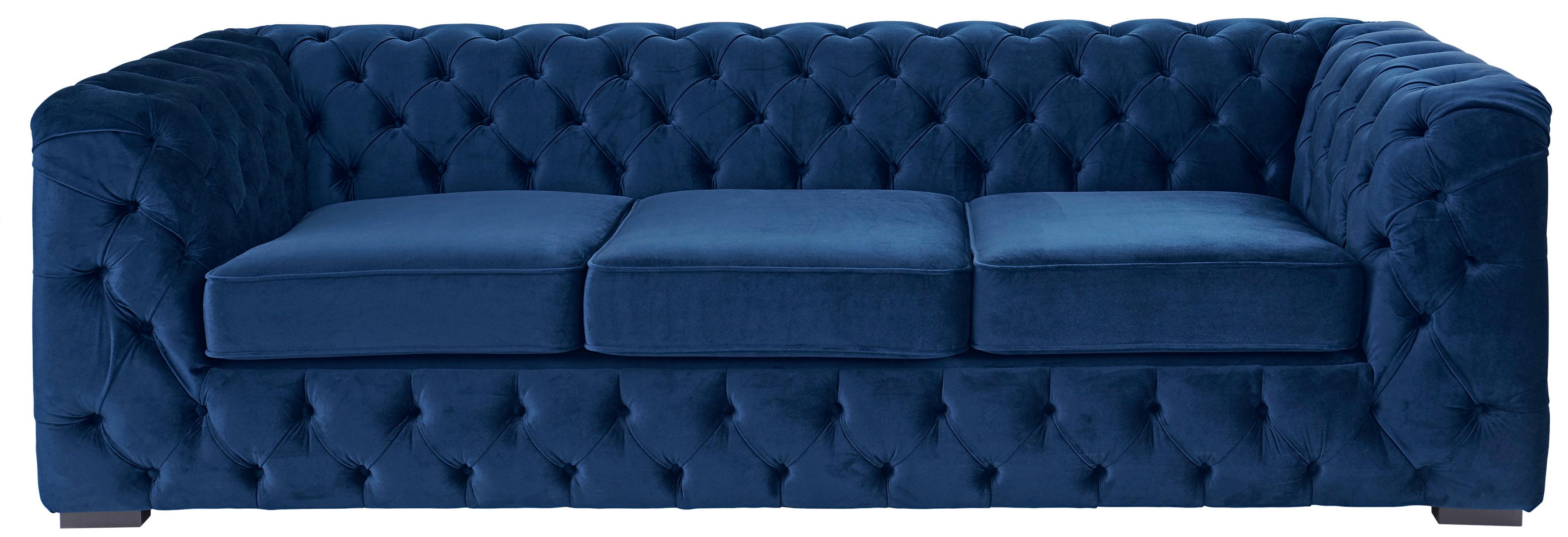 Home affaire Chesterfield-Sofa "Kalina, B: 230cm, handgefertigt, hochwertiger Stoff und Leder" klassische Chesterfield-Knopfheftung, sehr hochwertige Verarbeitung