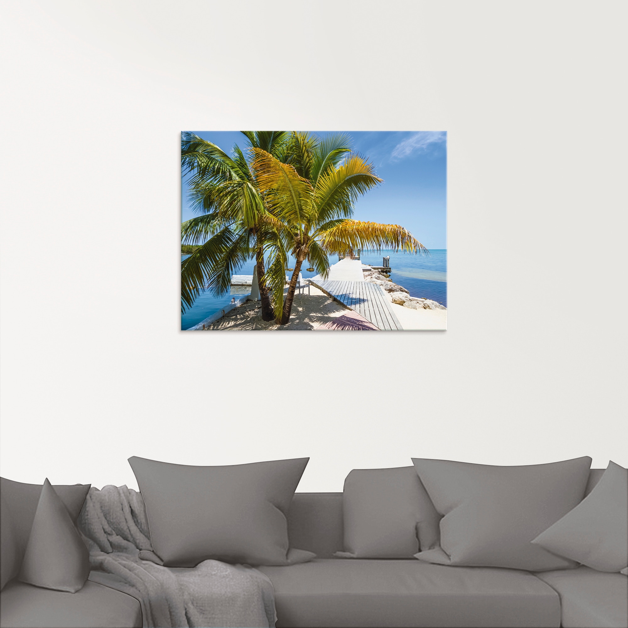 Artland Glasbild »Florida Keys Himmlischer Blick«, Strand, (1 St.), in verschiedenen Größen