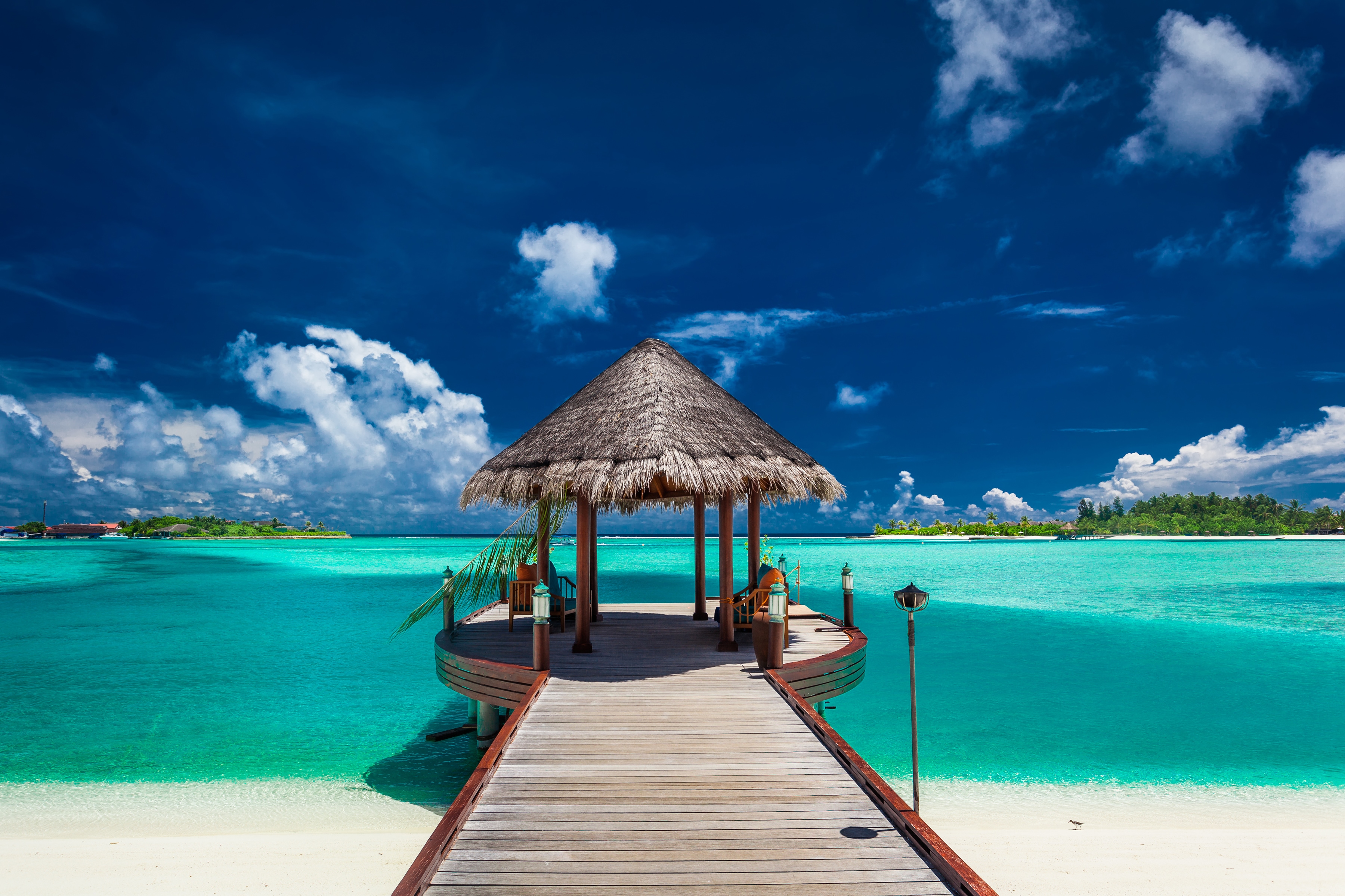 Papermoon Fototapete "Boat Jetty Maldives" glatt