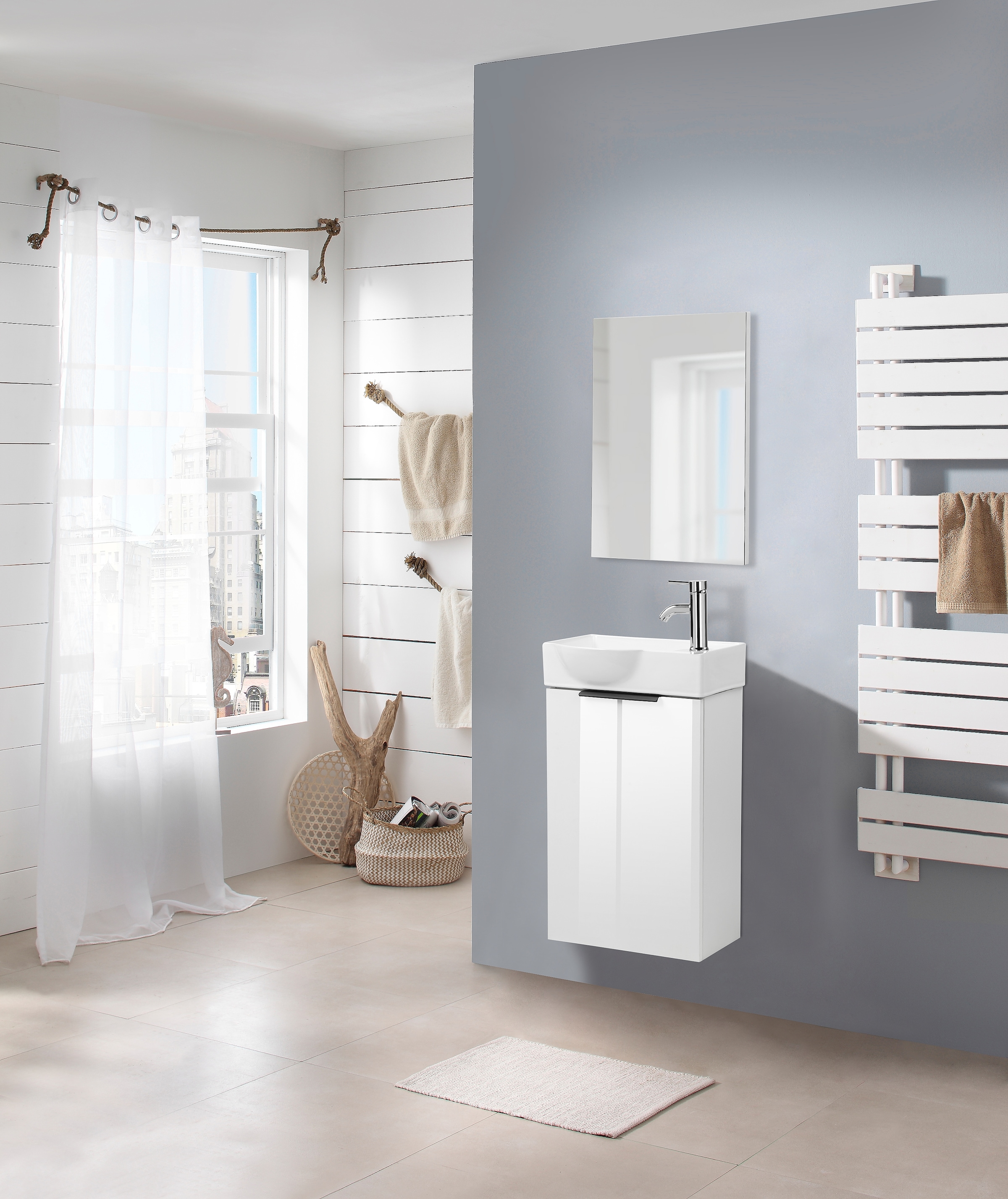 welltime Badmöbel-Set "Sienna Gästebad platzsparend" Komplett-Set, 3-teilig günstig online kaufen