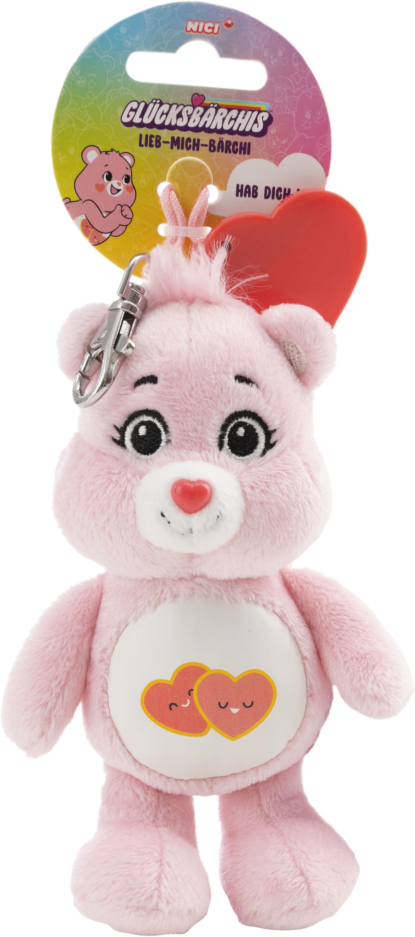 Nici Plüschanhänger »CARE BEARS, Glücksbärchis, Lieb-mich-Bärchi, 15 cm« mit Charm