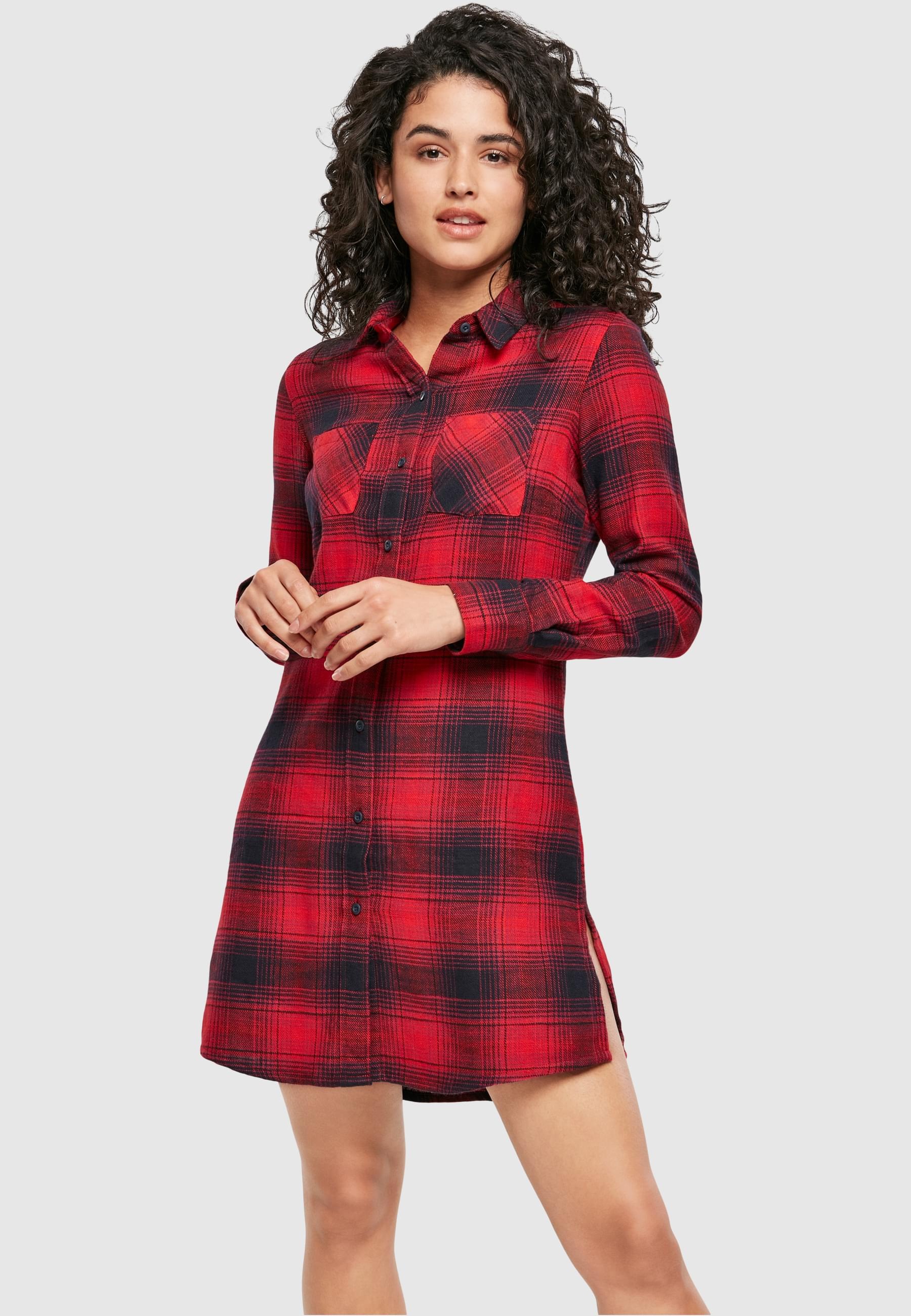 URBAN CLASSICS Shirtkleid »Urban Classics Damen Ladies Check Shirt Dress«, (1 tlg.)