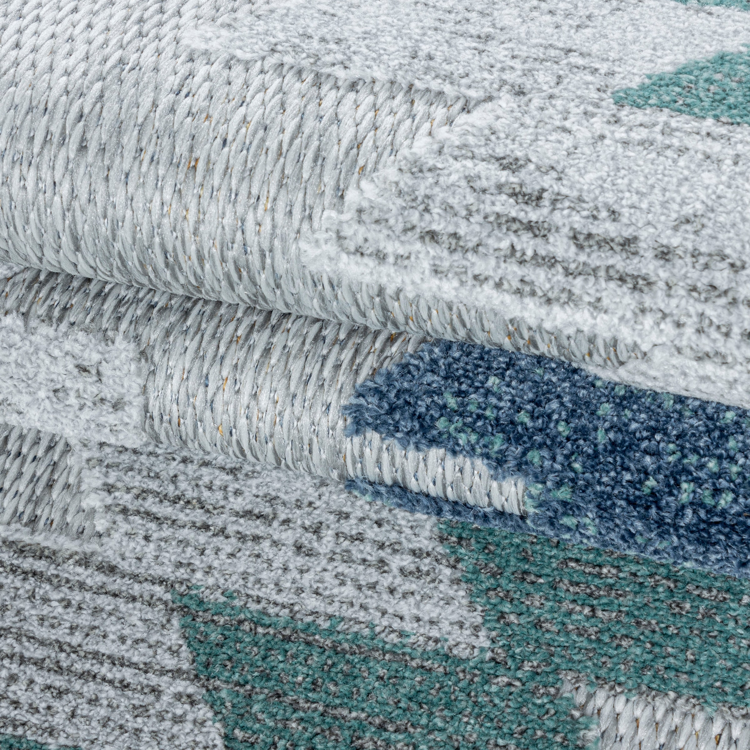 Ayyildiz Teppiche Teppich »BAHAMA 5154«, rechteckig, 8 mm Höhe, Läufer, Flachflor mit Hoch-Tief-Struktur, In-und Outdoor geeignet