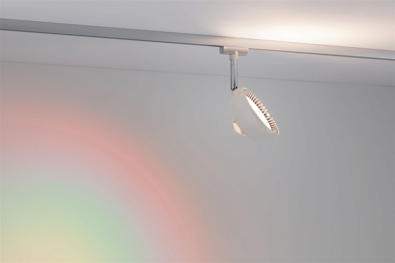 Paulmann Schienensystem-Leuchten »URail Schienenspot Sabik Einzelspot 2700K 230V Weiß matt, Chrom matt«, (1 tlg.), dimmbar 800lm/390lm 9W