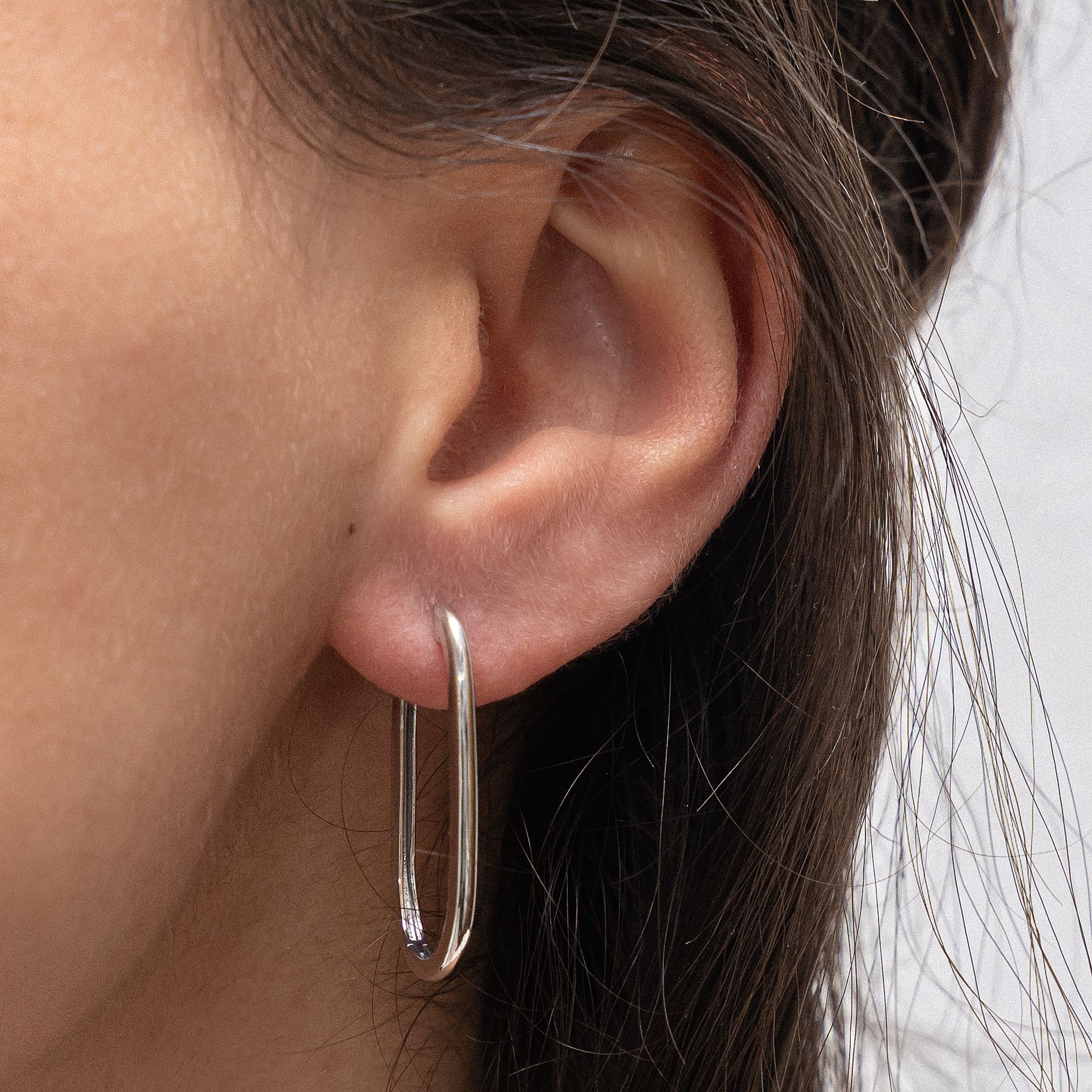Zeeme Paar Creolen »Silber 925 rhodiniert oval 31mm lang«