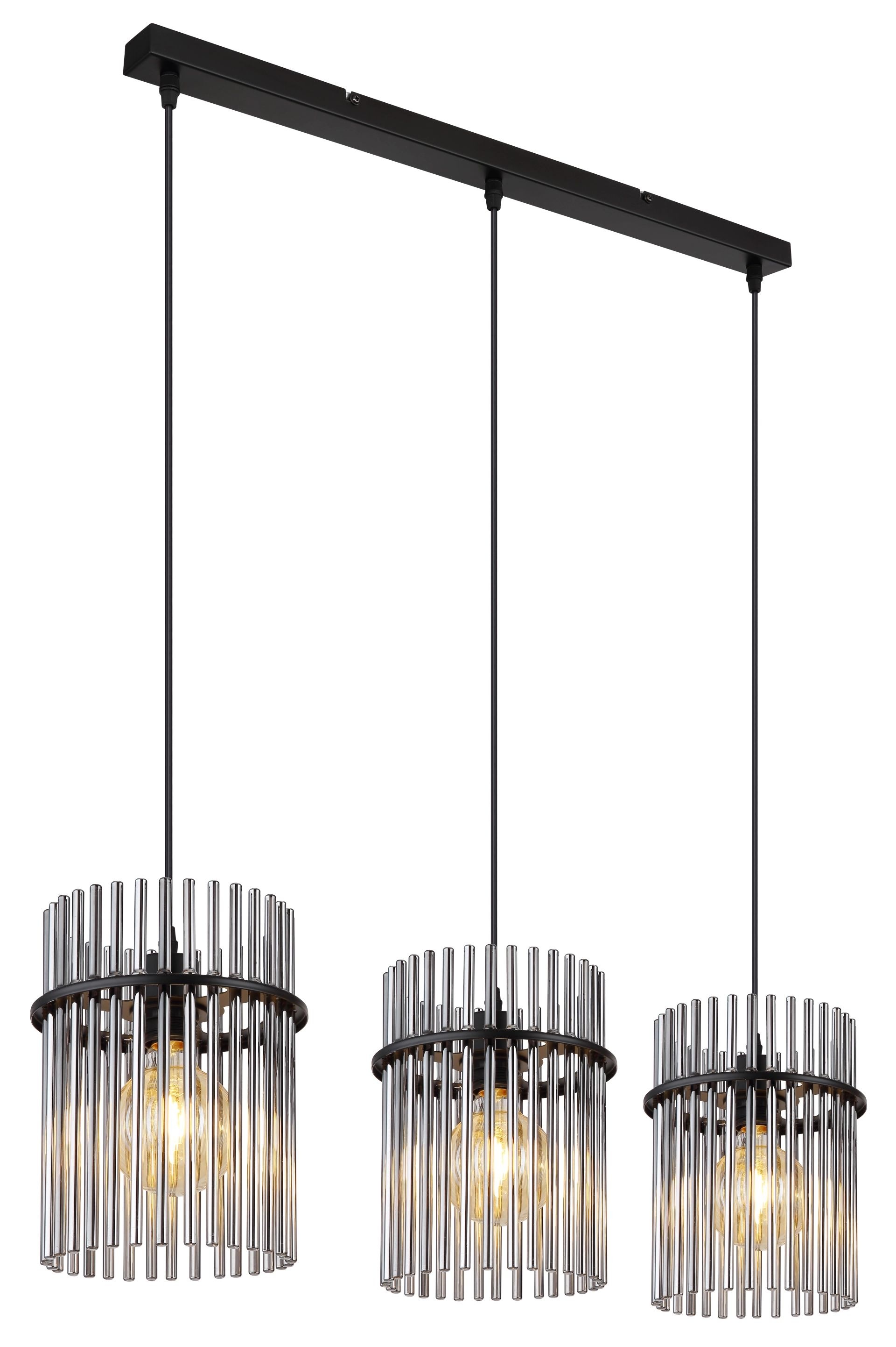 GLOBO LIGHTING Pendelleuchte »GORLEY«, 3 flammig, Leuchtmittel E27 | ohne Leuchtmittel, Design Glasstäbe, Deckenlampe, Wohnzimmer, Esszimmer, Hängeleuchte