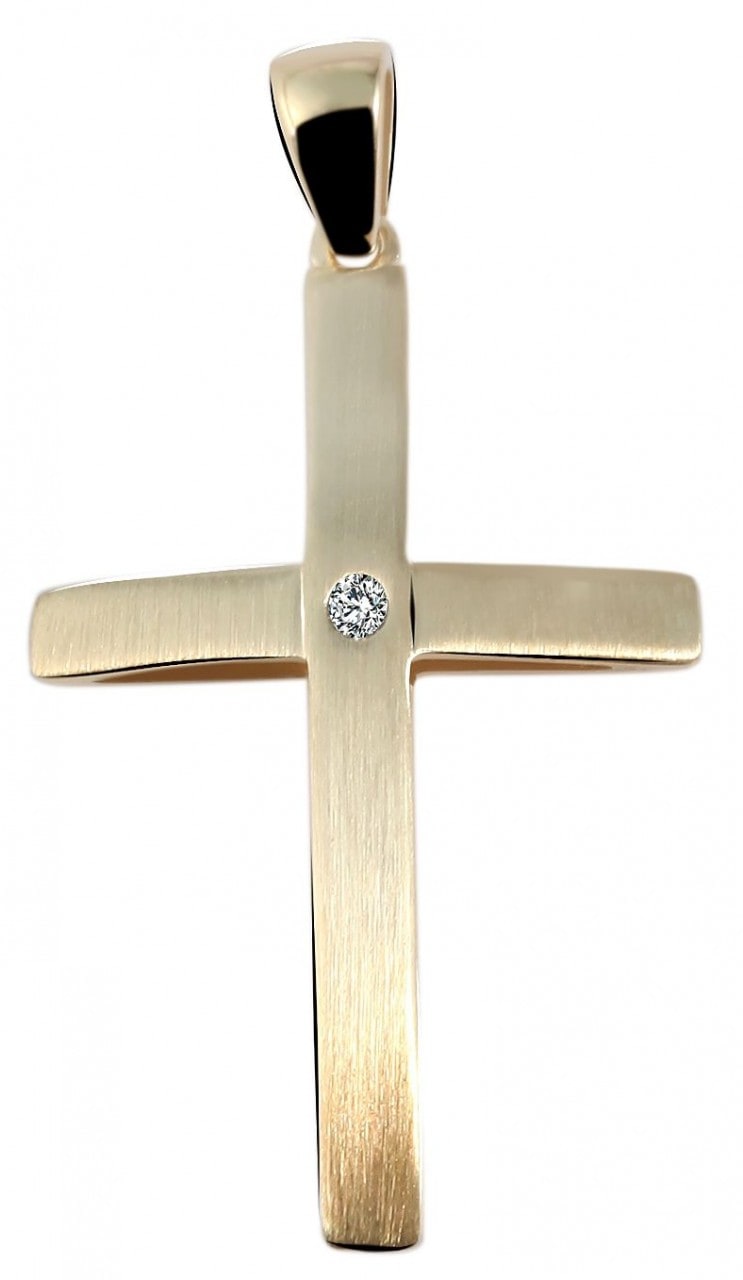 Kettenanhänger ADELIA´S "moderner Kreuz Anhänger aus 333 Gold", gold, Schmuckanhänger, Damen, Gelbgold 333 Gold, Gelbgold 333, Gold, Kettenanhänger