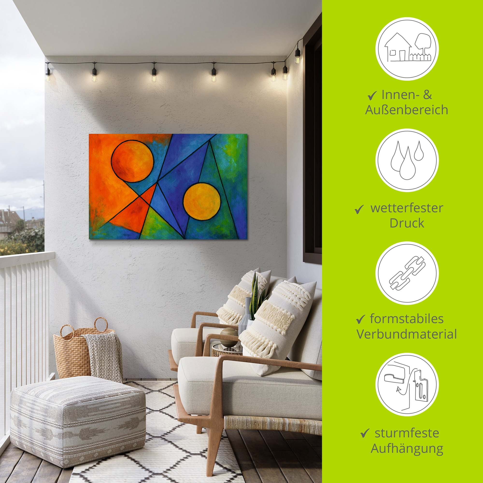 Wandbild ARTLAND "Farbkomposition im Gleichgewicht", farbe bild(er): farbig, B:90cm H:60cm, Alu Dibond, Bilder, als Alubild, Leinwandbild, Poster, Wandaufkleber in verschied. Größen 2