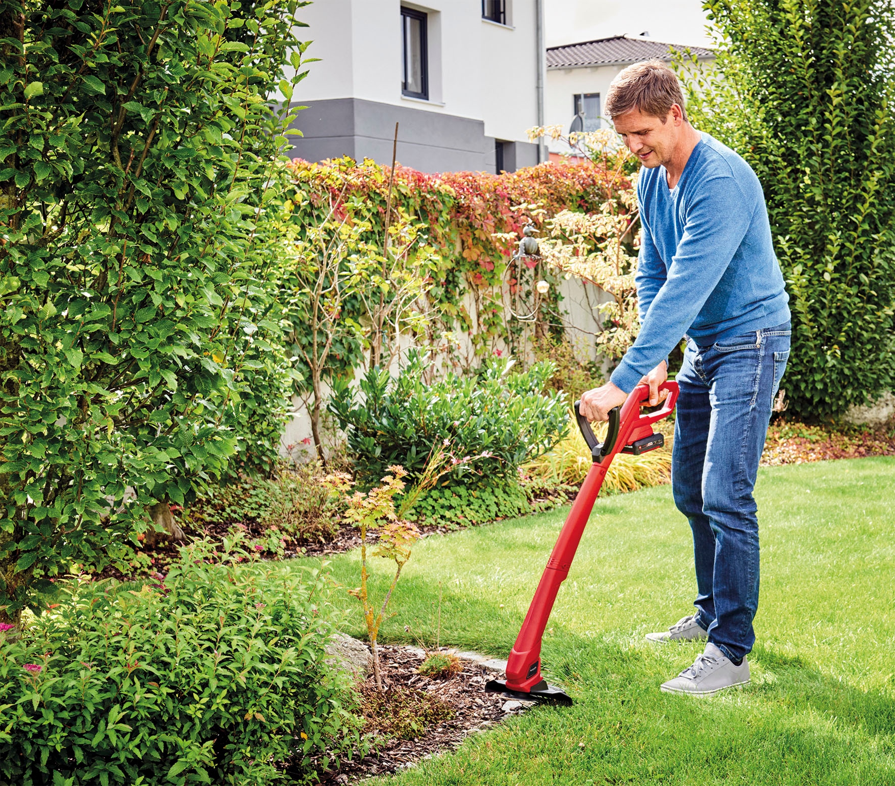 Einhell Akkurasenmäher »»GE-CM 43« & Rasentrimmer »GC-CT 18/24 P««, Inkl. 2x 4Ah Akkus und 2 Ladegeräte