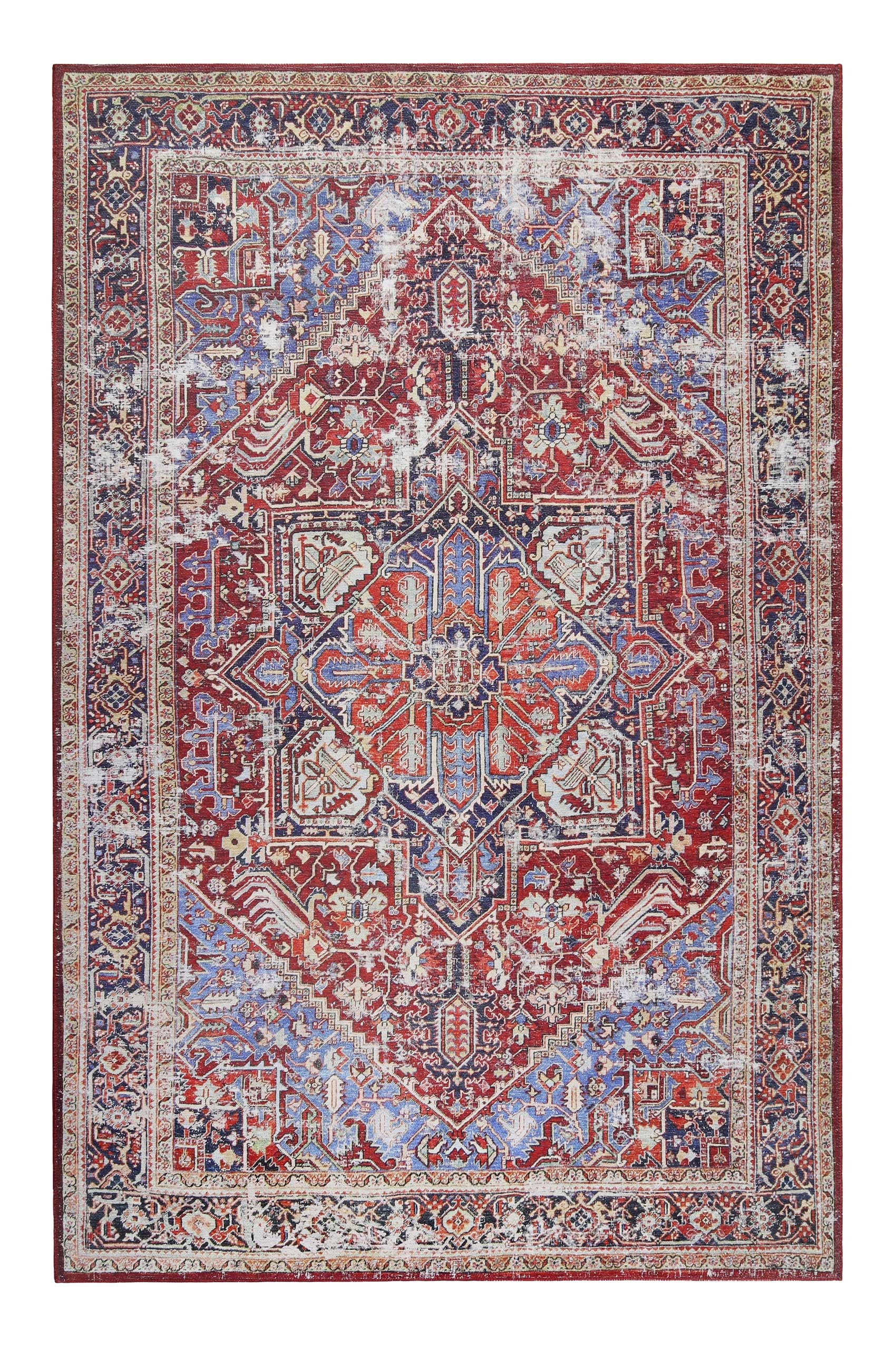 Homie Living Teppich »Como«, rechteckig, 6 mm Höhe, Kurzflor, Vintage, Orient, gewebt, Wohnzimmer, Schlafzimmer, waschbar