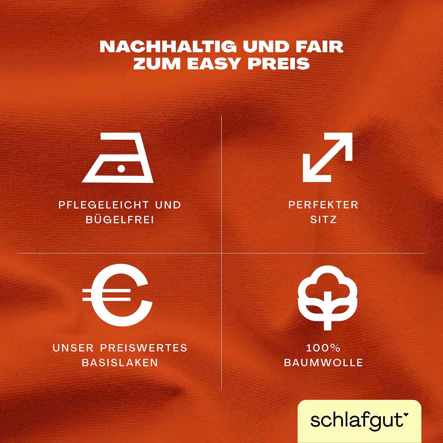 Schlafgut Spannbettlaken »EASY aus 100% Baumwolle, weich & saugfähig, Marken-Bettlaken«, für Matratzen bis 22 cm Höhe, in 90x200, 140x200 oder 180x200 cm