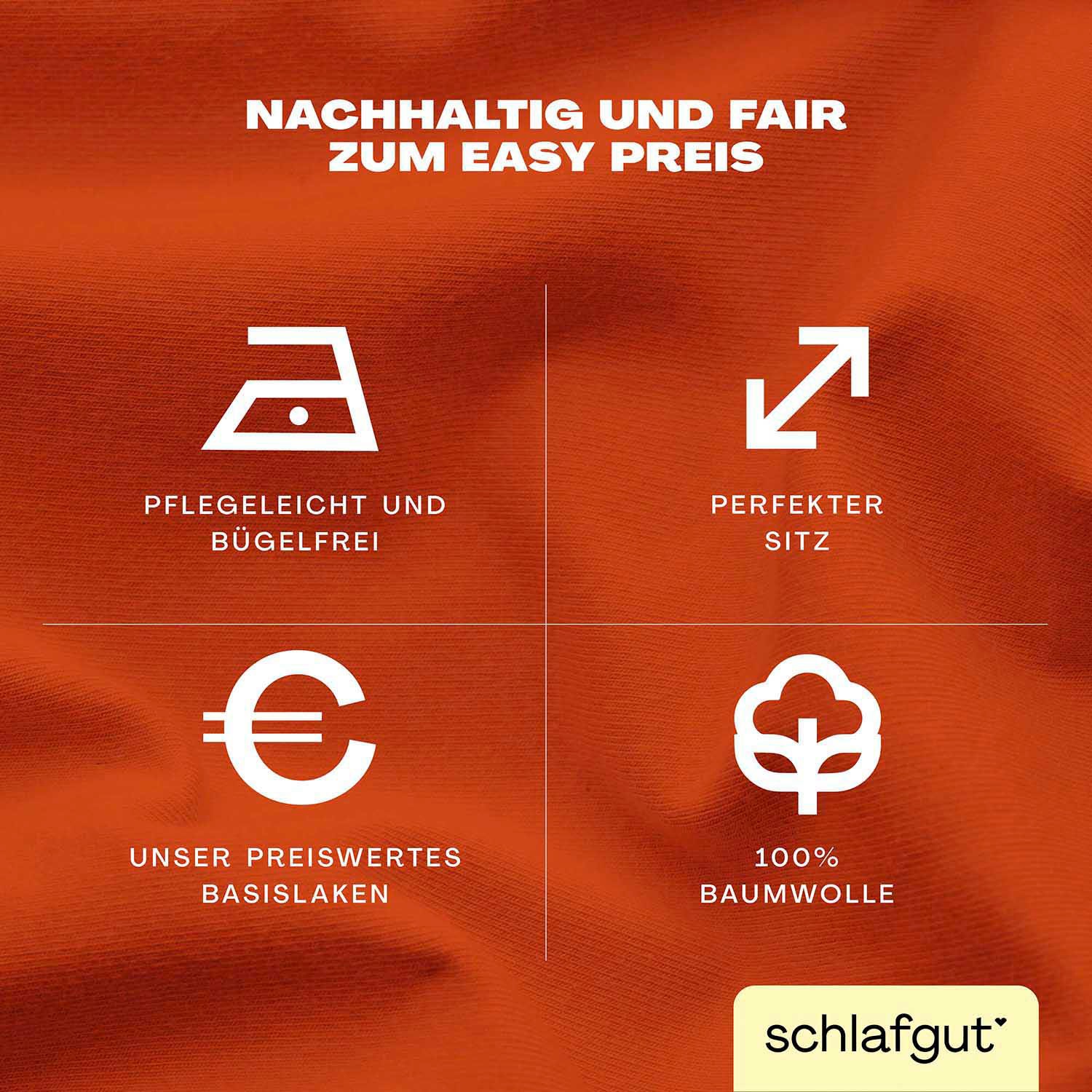 Thumbnail - Schlafgut Spannbettlaken "EASY aus 100% Baumwolle, weich & saugfähig, Marken-Bettlaken", für Matratzen bis 22 cm Höhe, i...