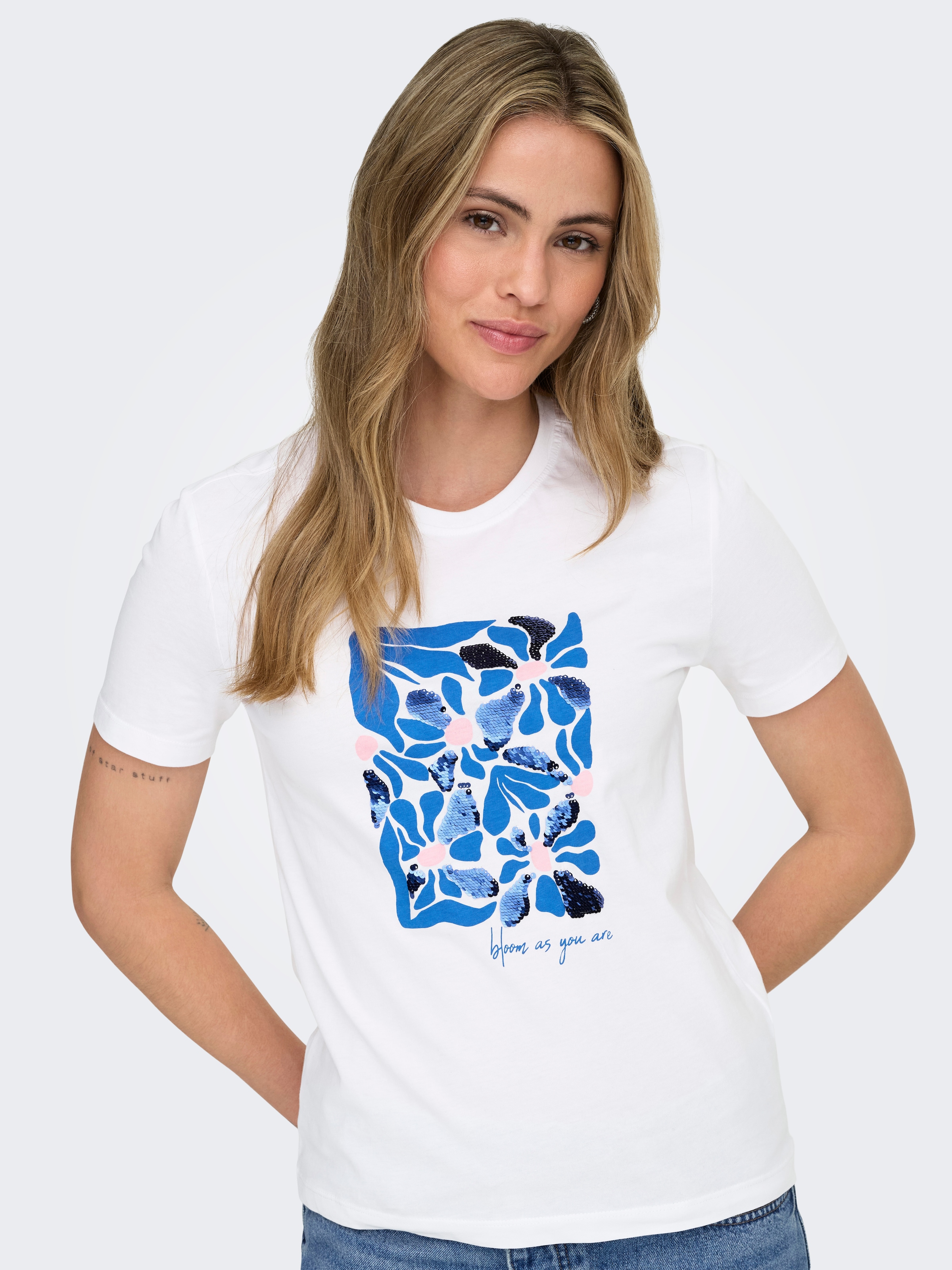 ONLY Kurzarmshirt »ONLKITA REG S/S PRINT TOP NOOS«
