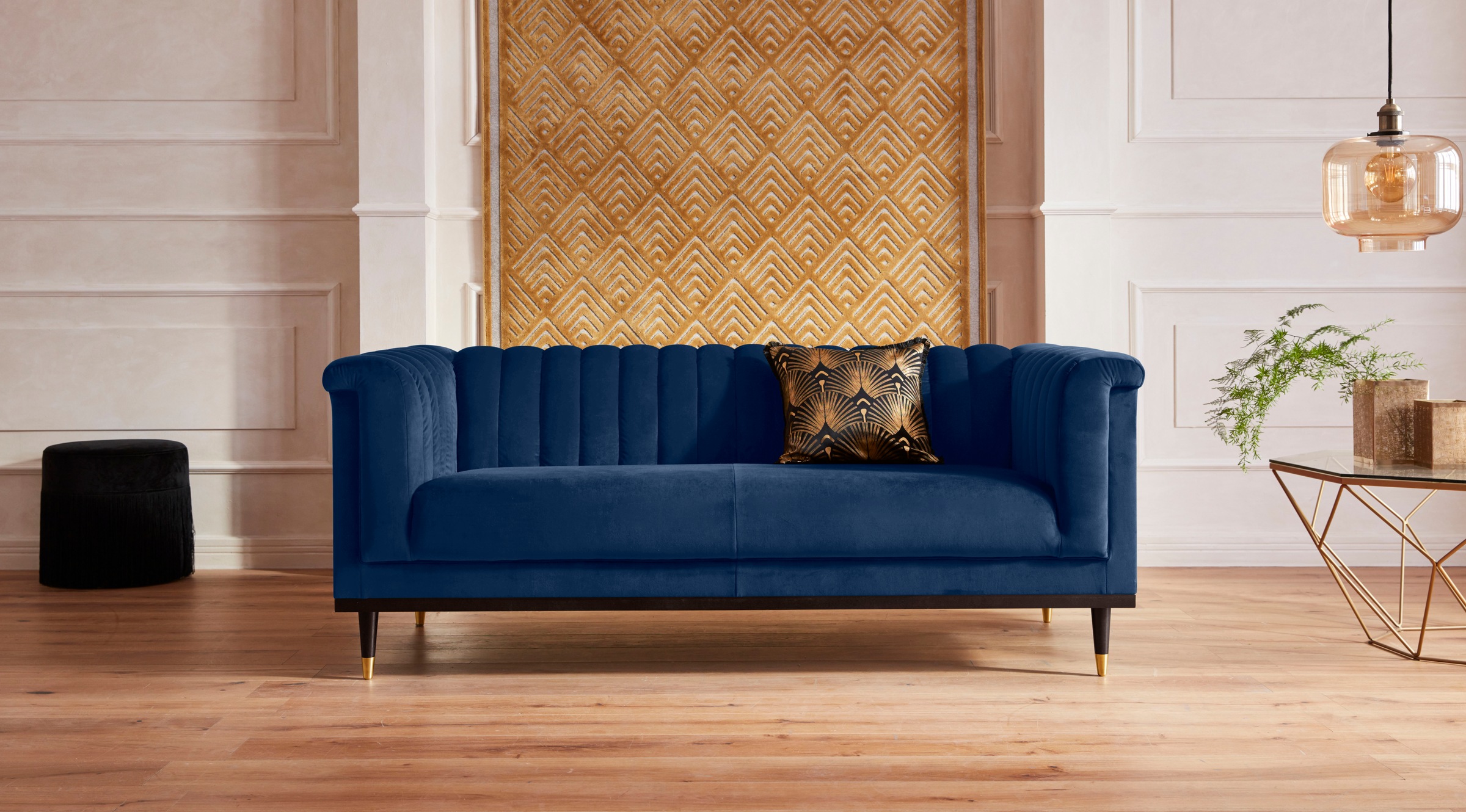 Home affaire 2-Sitzer "Chamby" mit Holzrahmen unten und Steppung im Lehnenb günstig online kaufen