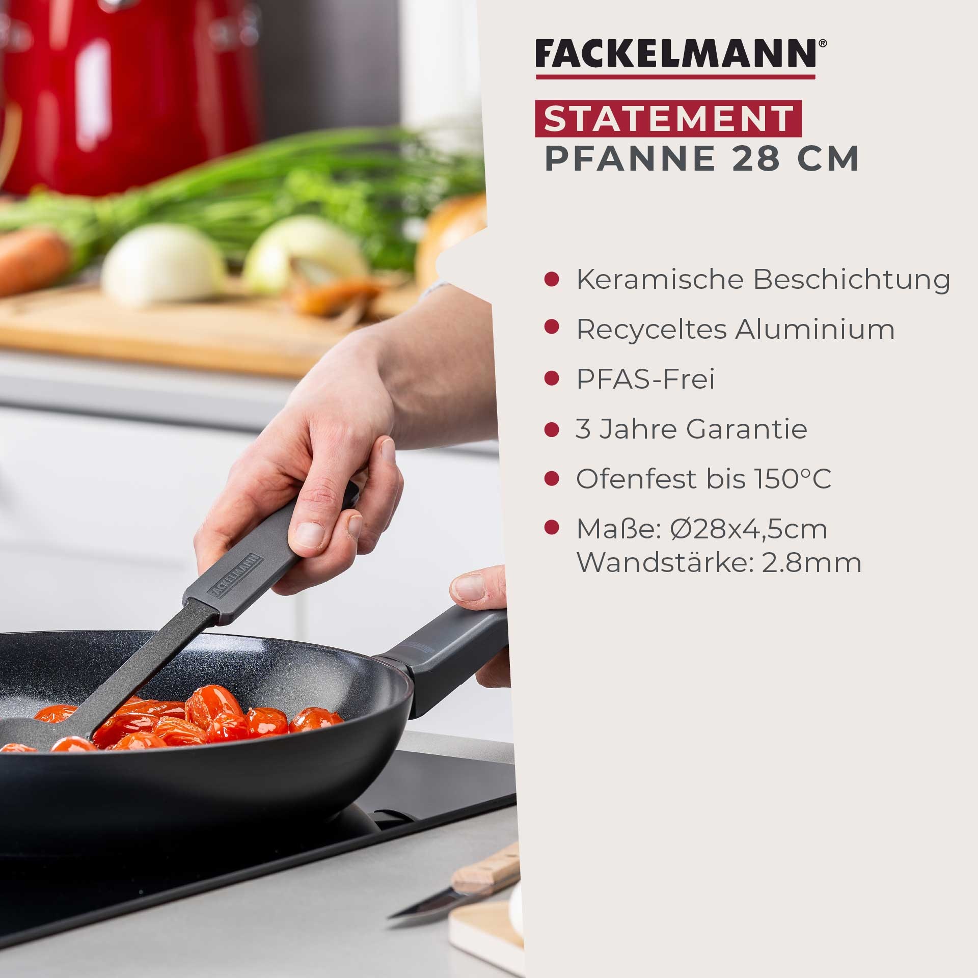 FACKELMANN Bratpfanne »Statement«, Aluminium, (Set, 3 tlg.), 3er Pfannenset Statement – Bratpfannen, Kochpfannen, Aluminium-Pfannen