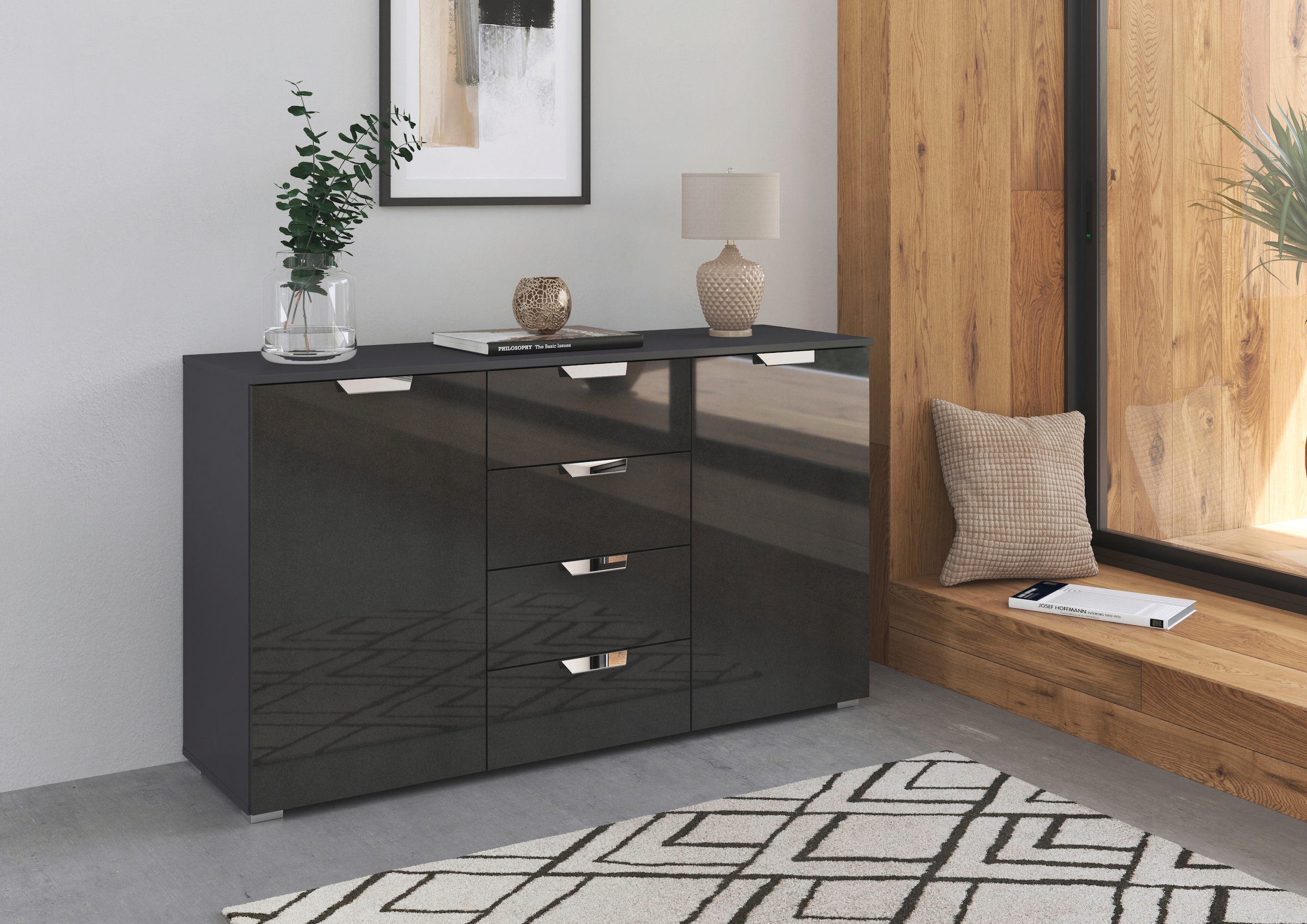 rauch Kombikommode »Glamour by Aditio«, mit Hochglanzfront, 4 Schubladen mit Softclose-Funktion