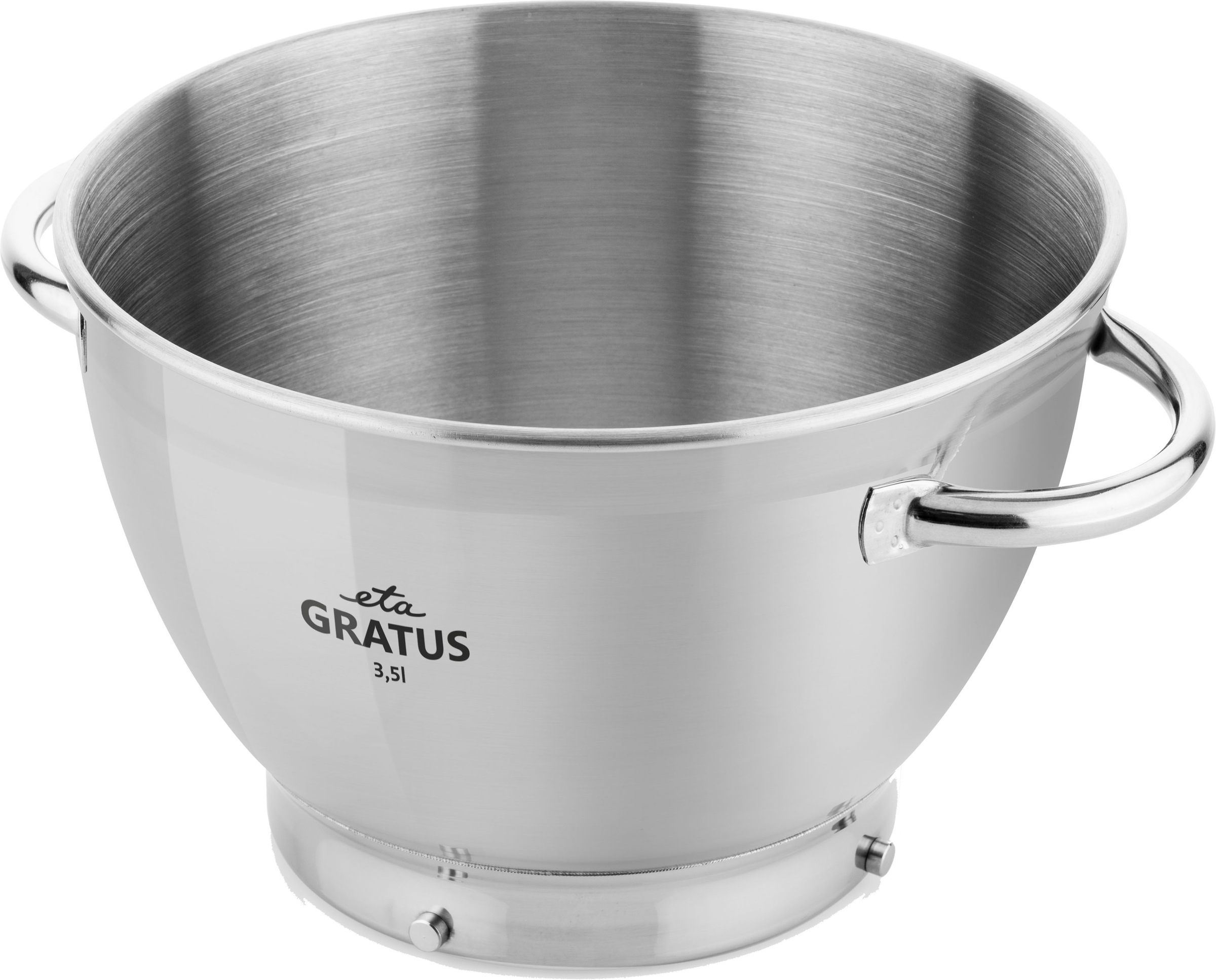 eta Küchenmaschinenschüssel "ETA002899003" 1 Stk. aus Edelstahl 3,5l, mit Griffen, Zubehör für Küchenmaschine Gratus ETA 0028