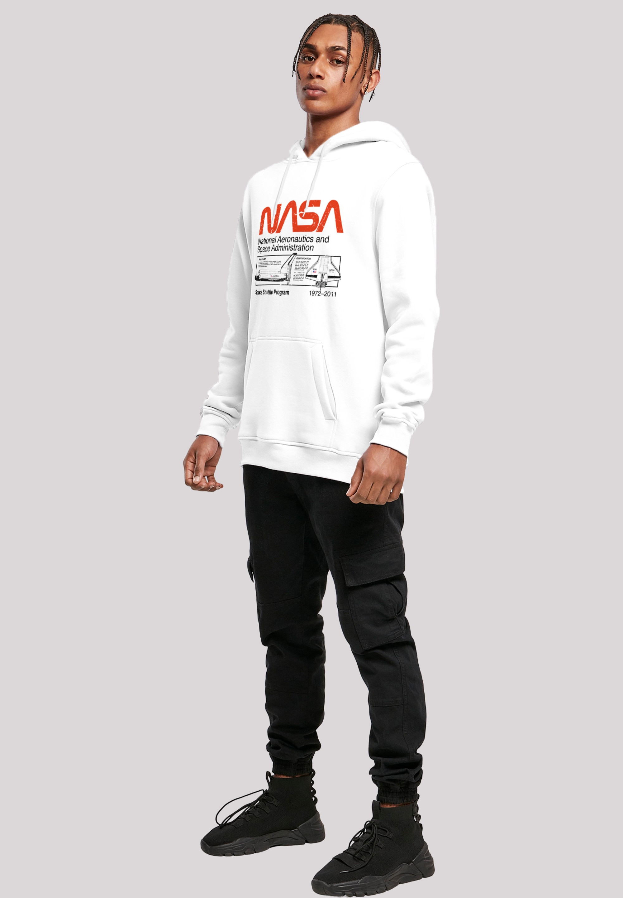 F4NT4STIC Sweatshirt »NASA Classic Space Shuttle White«, Herren,Premium Merch,Slim-Fit,Kapuzenpullover,Bedruckt
