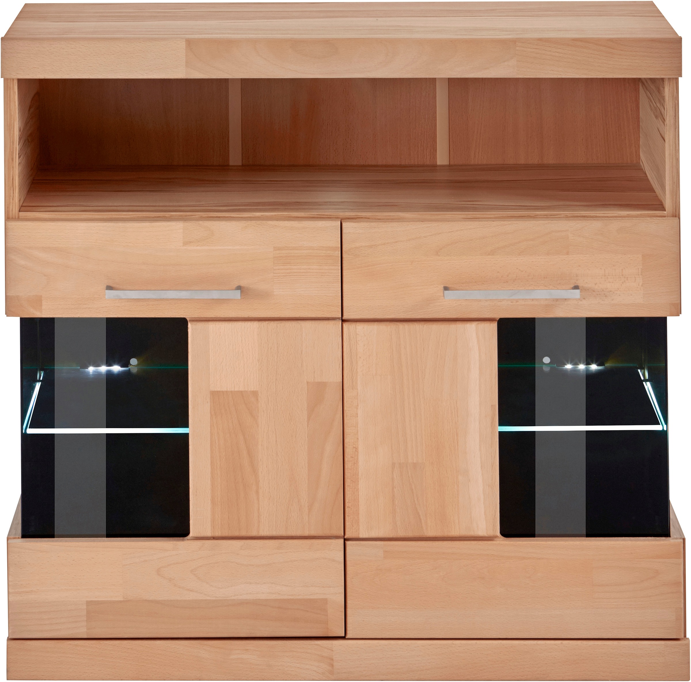 Home affaire Kommode "Ribe 85cm breit,35 cm tief, Fronten Massivholz,2 Türe günstig online kaufen