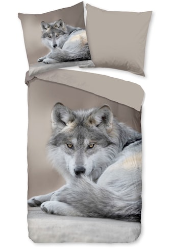 PURE luxury collection Wendebettwäsche »Sharp Wolf« (2 tlg.) ...