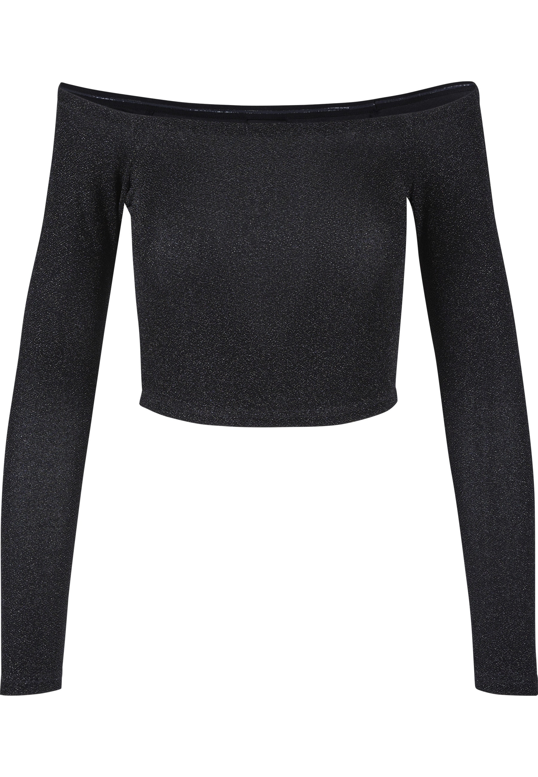 URBAN CLASSICS Longsleeve "Urban Classics Damen Ladies Off Shoulder Glitter Longsleeve" 1