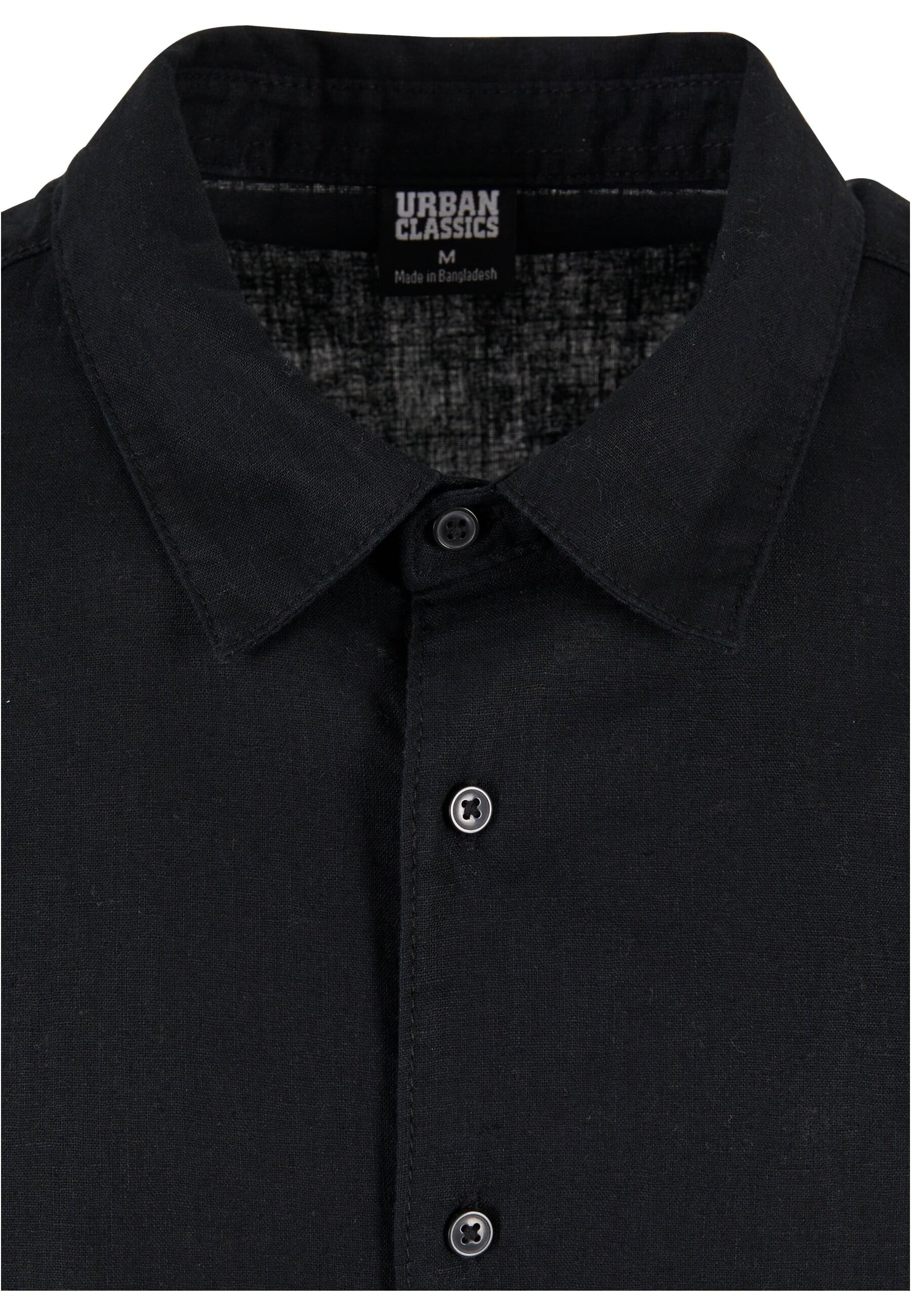 URBAN CLASSICS Langarmhemd »Urban Classics Herren Boxy Cotton Linen Shirt«, (1 tlg.)