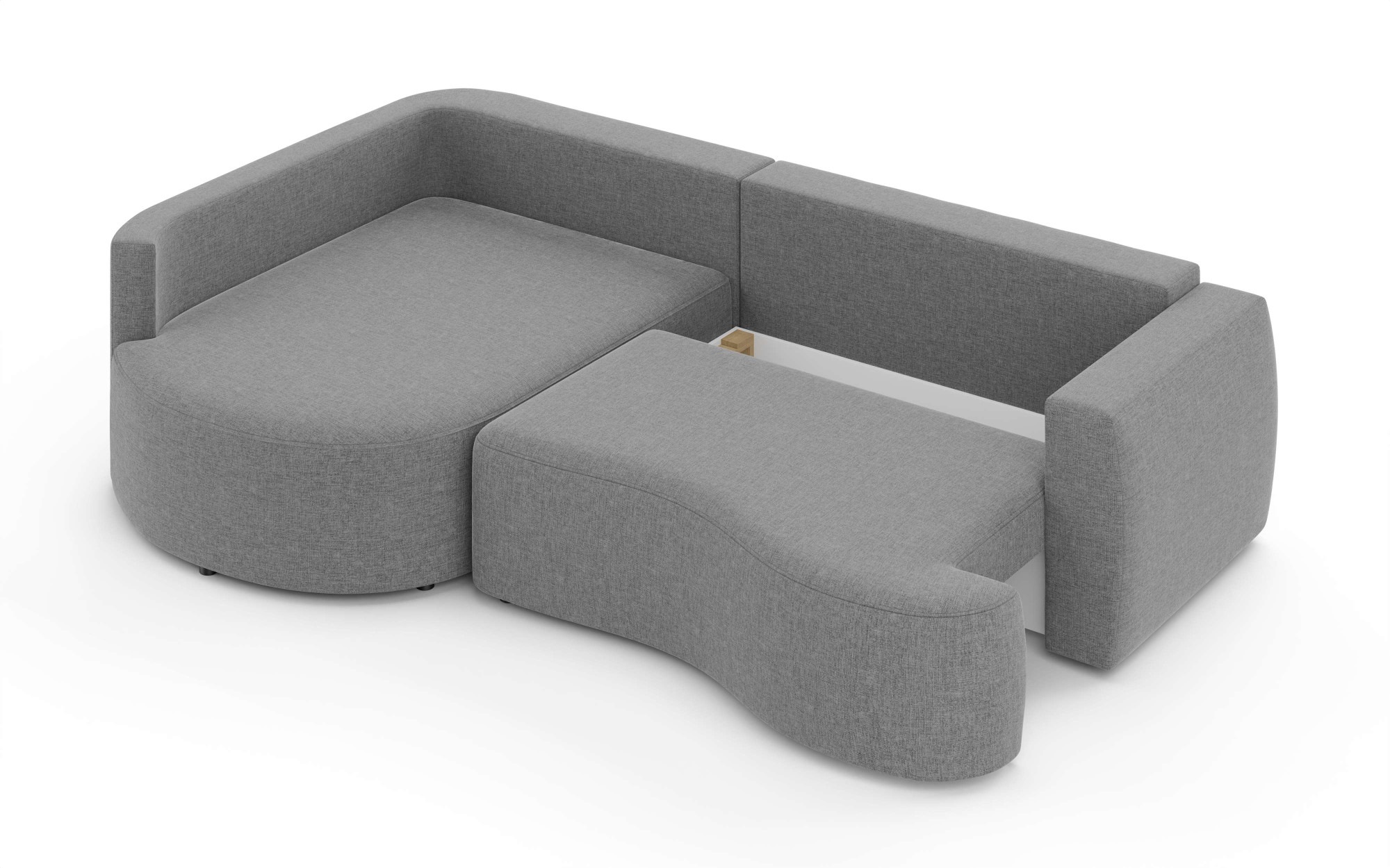 INOSIGN Ecksofa »Kahekili, Schlafsofa mit Bettkasten, Maße B/T/H: 255/181/90/ cm«, L-Form mit Wellenunterfederung, 7 Rückenkissen und 2 Zierkissen