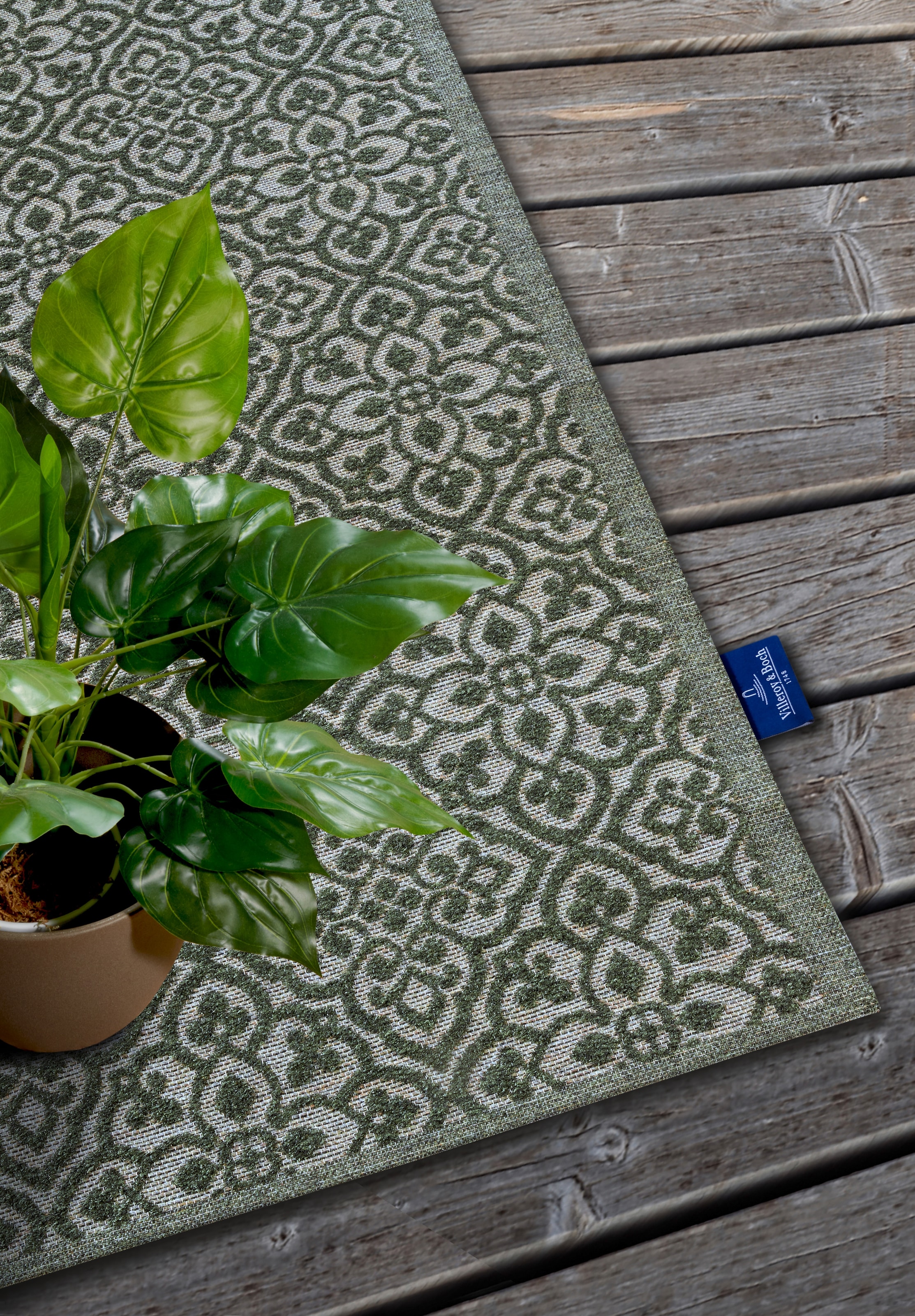 Villeroy & Boch Outdoorteppich »Julie«, rechteckig, 4 mm Höhe, In-& Outdoor, Flachgewebe, wetterfest, Terrasse, Balkon, modern, Trend