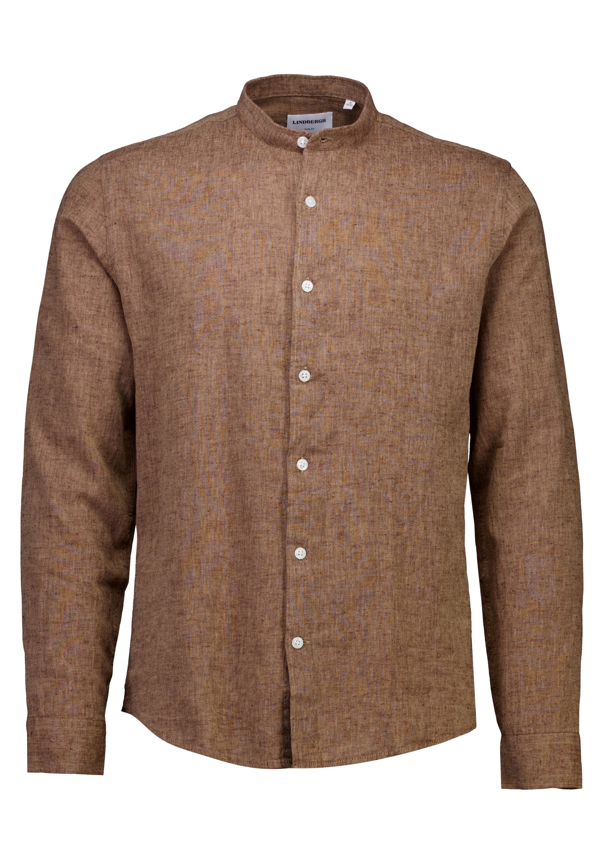 Leinenhemd LINDBERGH "Leinenhemd Slim Fit", Herren, Gr. L, Normalgrößen, braun, Obermaterial: 55% Leinen, 45% Baumwolle, Hemden