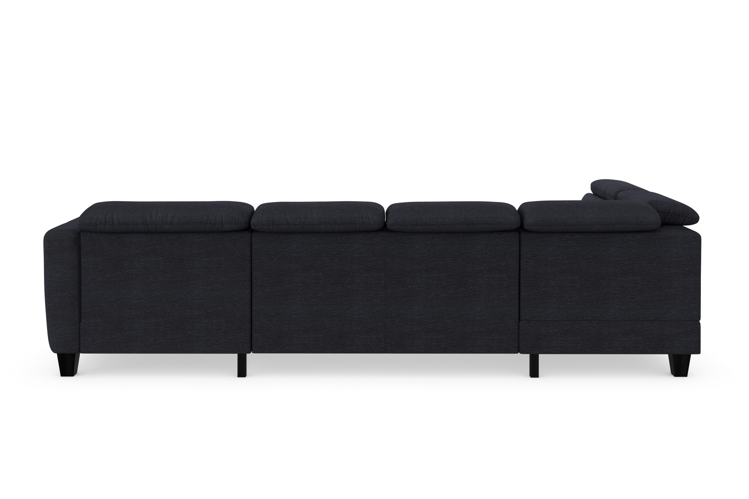 Wohnlandschaft SIT & MORE "Belluci U-Form", blau (tiefblau), B:321cm H:85cm T:195cm, Sofas, Wohnlandschaft, Kopfteilverstellung und Federkern, wahlweise mit Bettfunktion 3