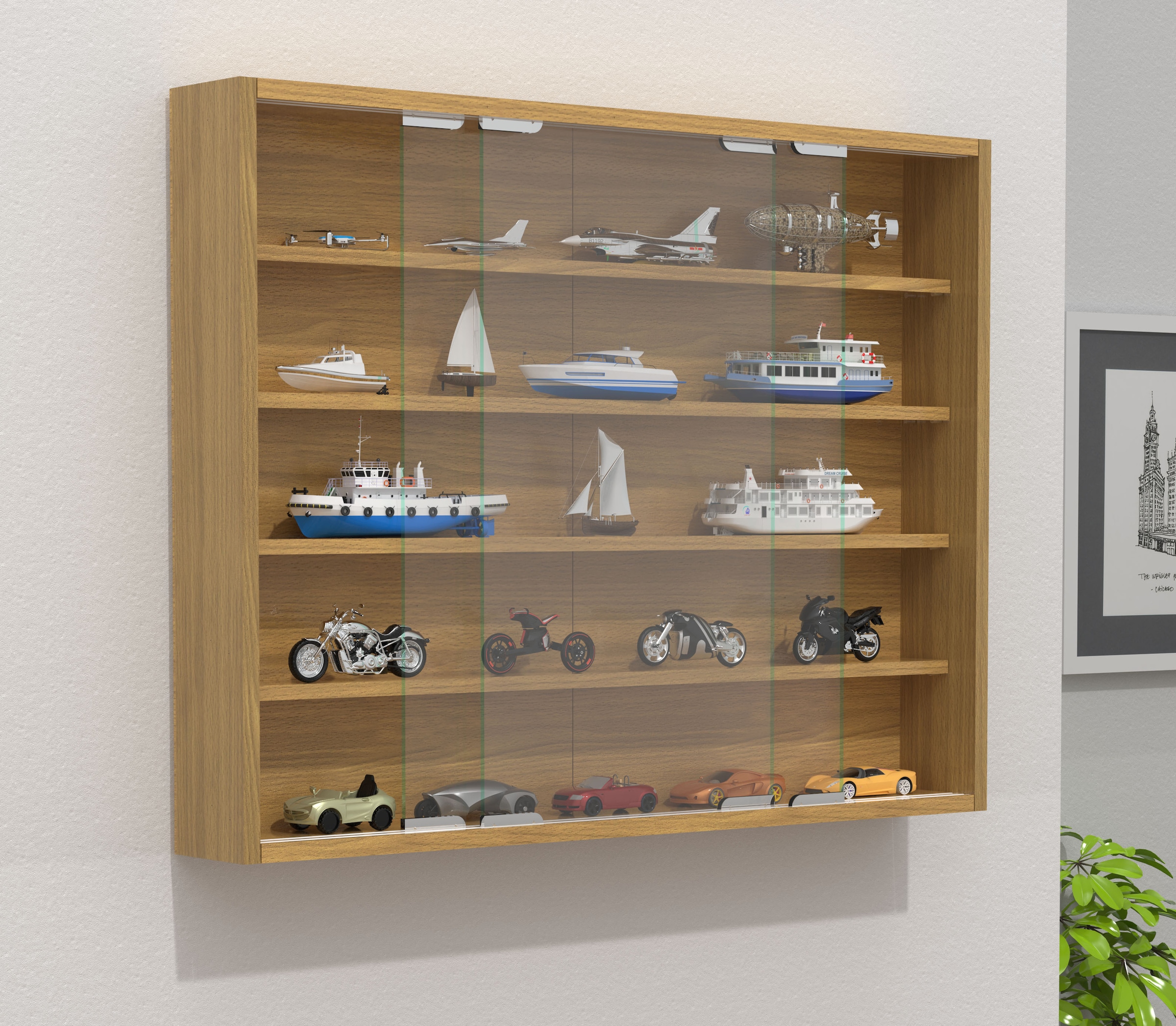 VCM Wandregal »Hängevitrine Wandvitrine Sammel Deko Agisa L«