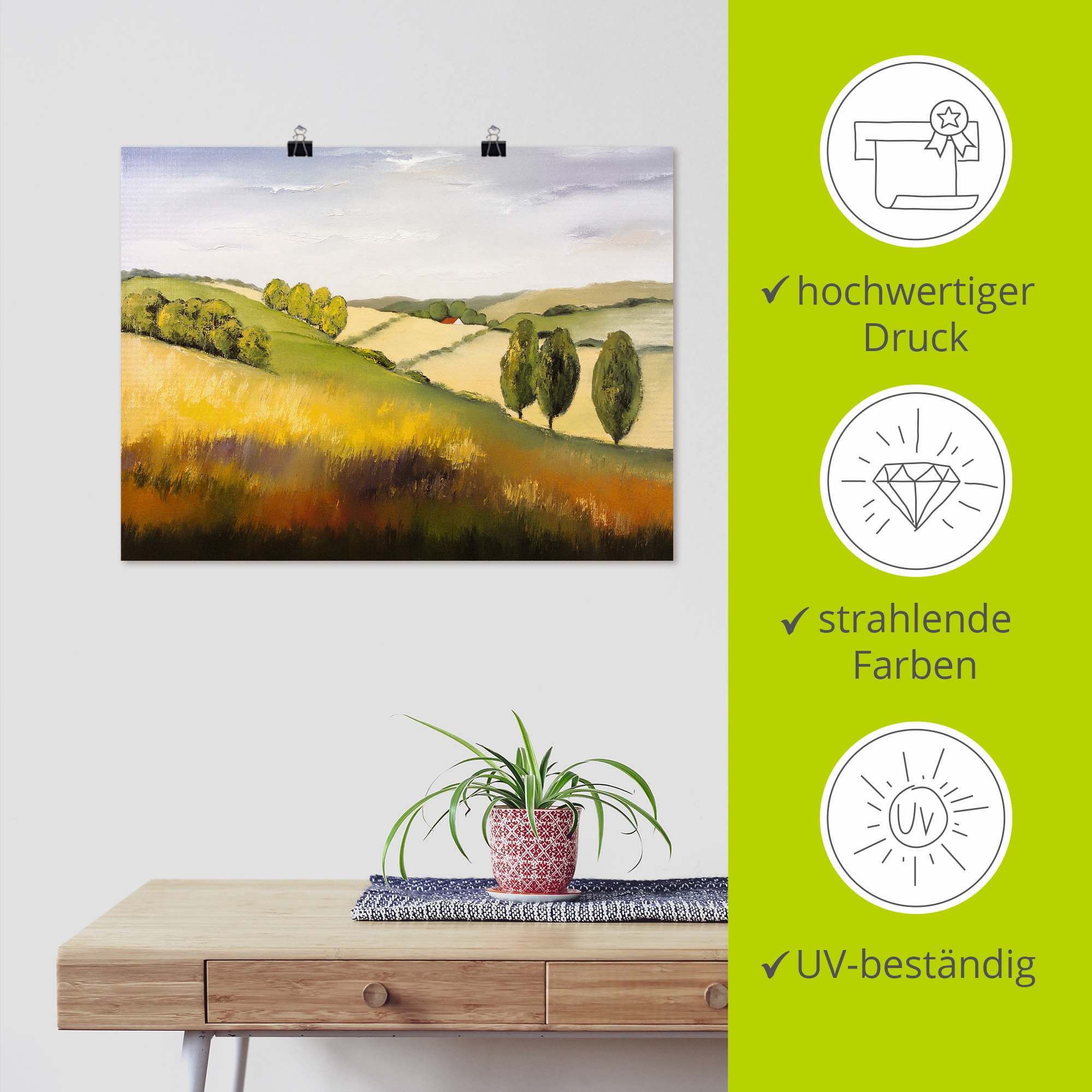 Artland Poster »Cotswold II«, Felder, (1 St.), als Leinwandbild, Wandaufkleber oder Poster in versch. Größen