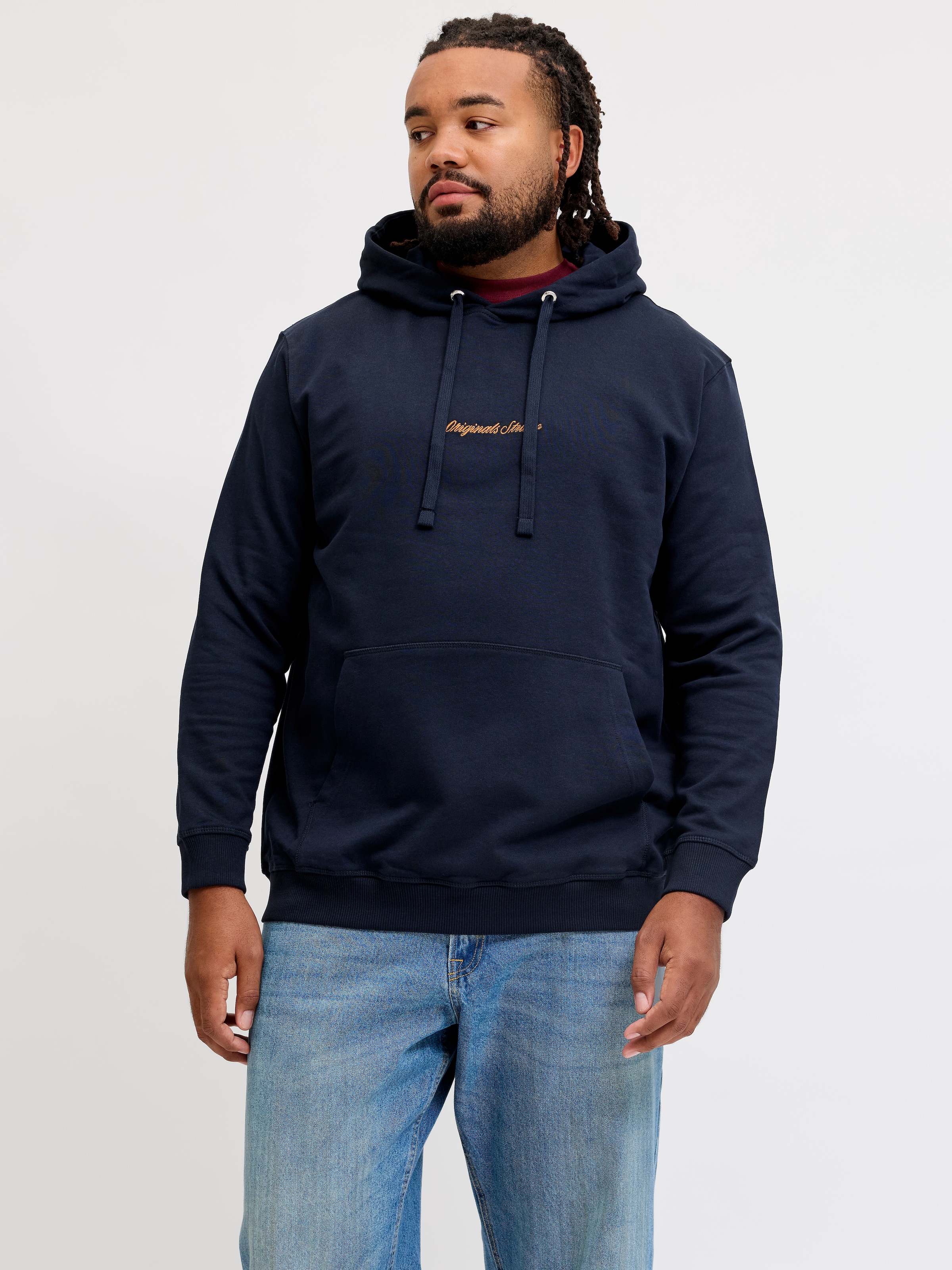 Jack & Jones PlusSize Kapuzensweatshirt "JORNORREBRO EMB SWEAT HOOD PLS", Baumwollmischung, regular fit