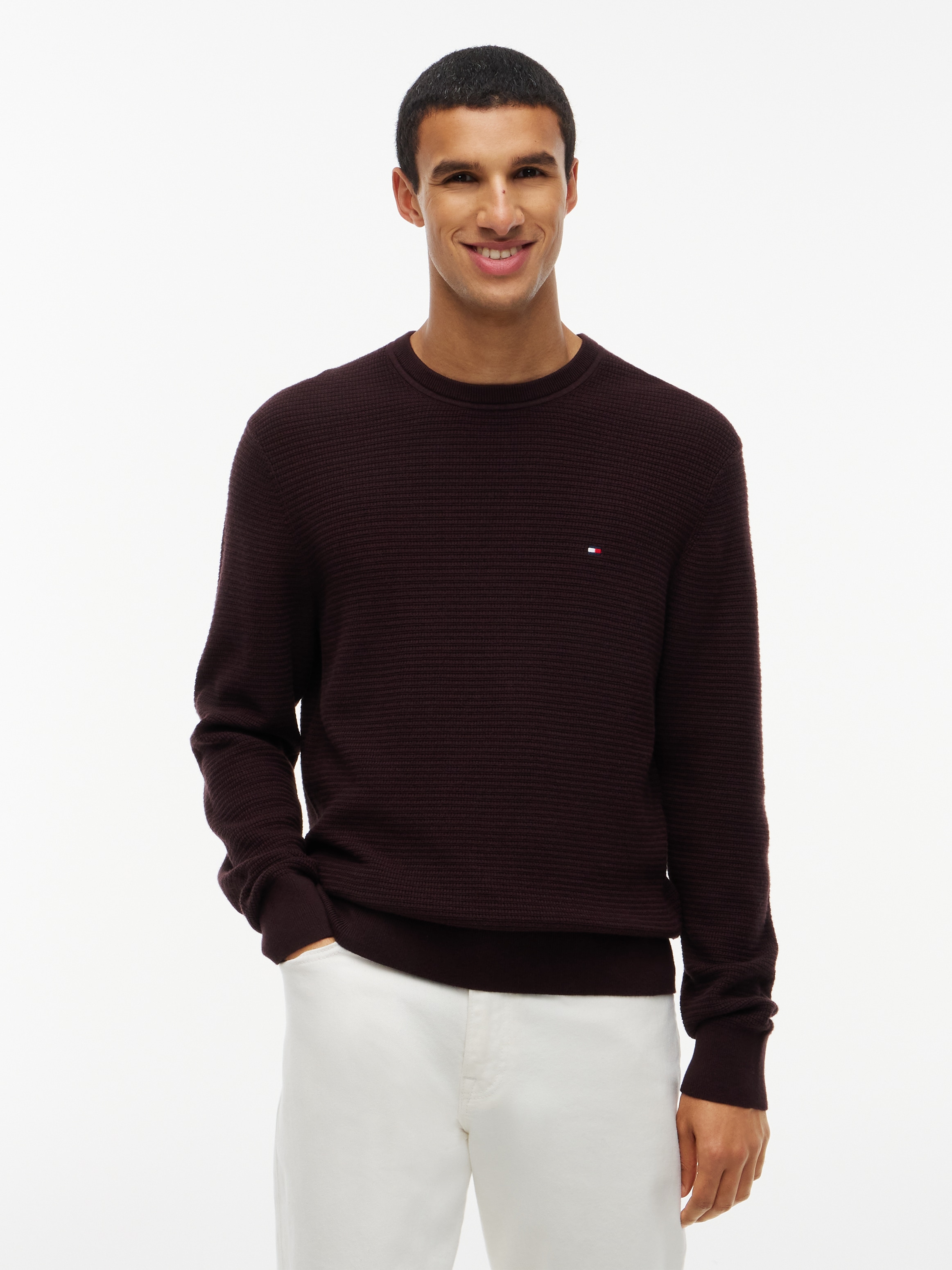 Tommy Hilfiger Rundhalspullover "PIMA COTTON CASHMIR STRUCTURE"
