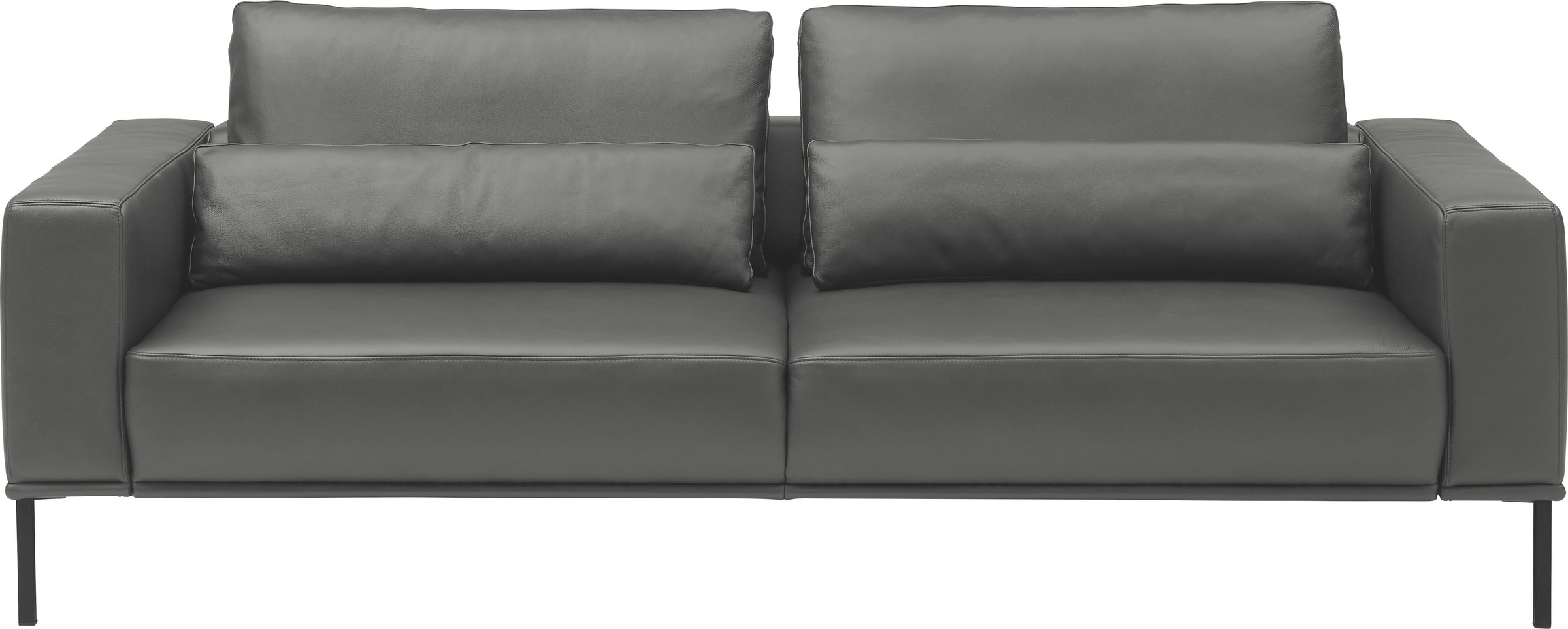 Musterring 3-Sitzer "JustBPM100, 242 cm breit, aus hochwertigem Leder" XL-Sofa, wahlweise mit Nierenkissen und mot. Sitzauszug, Fuß schwarz